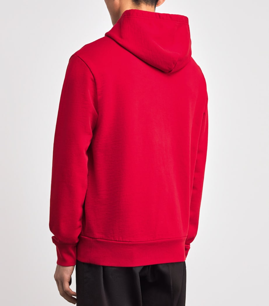 Cotton Polo Horsehoe Hoodie RED Image 4