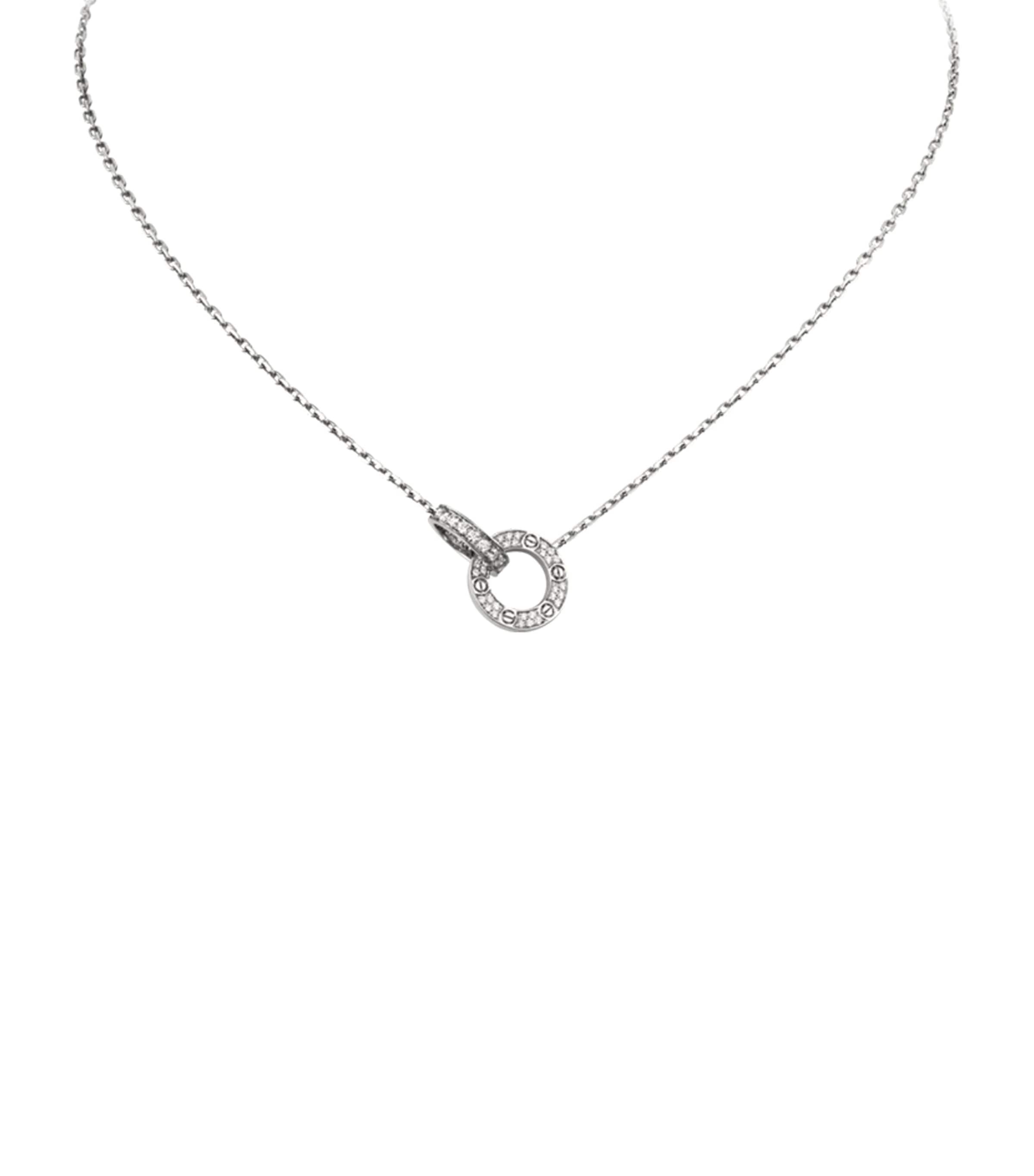 White Gold Interlocking LOVE Necklace WHITE GOLD Image 5