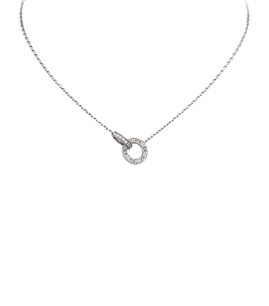 White Gold Interlocking LOVE Necklace WHITE GOLD Image 5