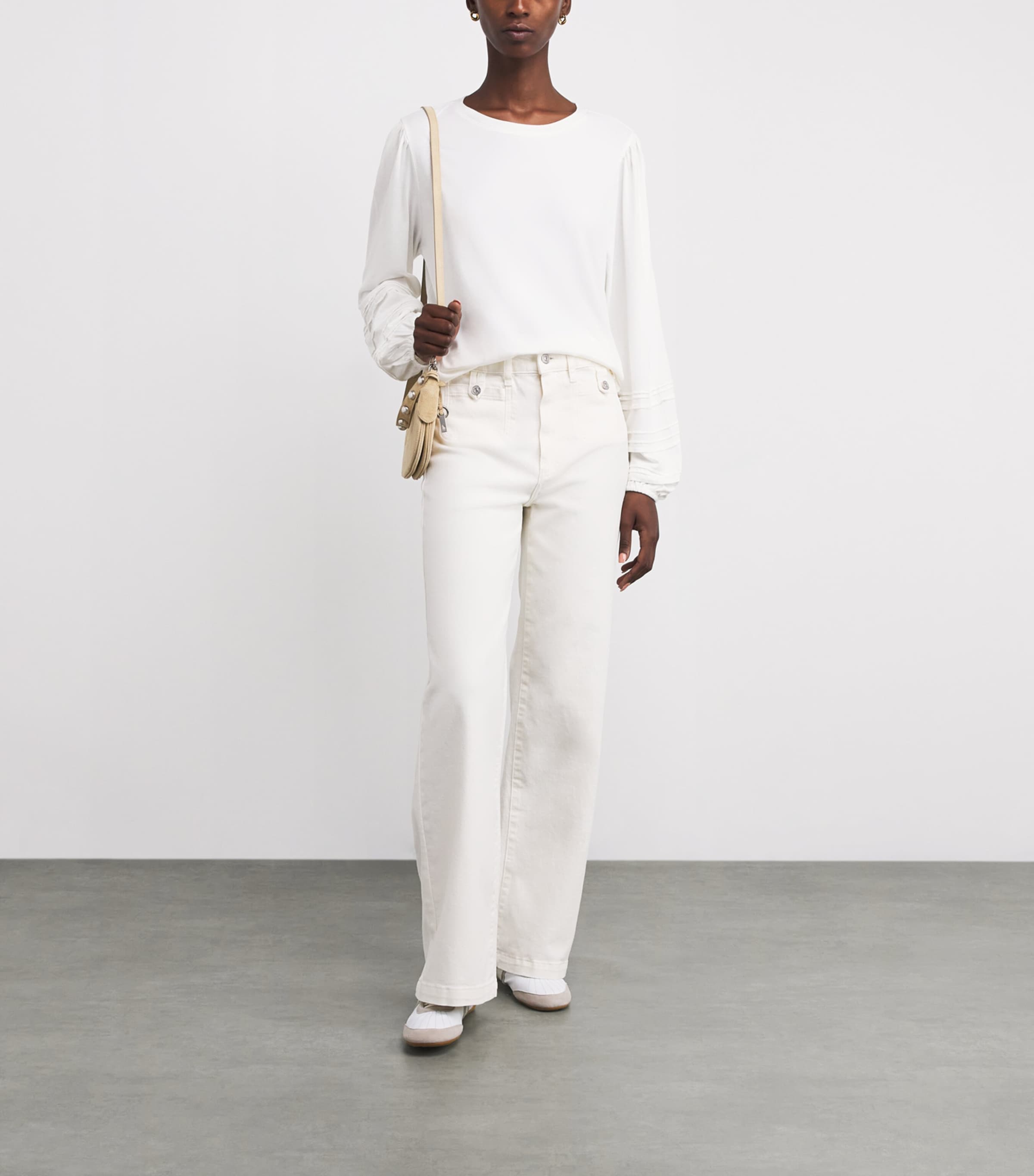 Cotton-Blend Cyrano Blouse WHITE Image 2