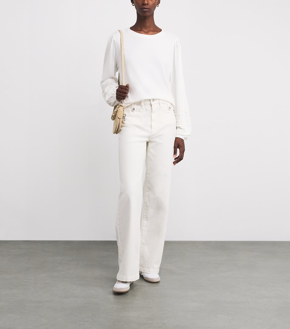 Cotton-Blend Cyrano Blouse WHITE Image 2