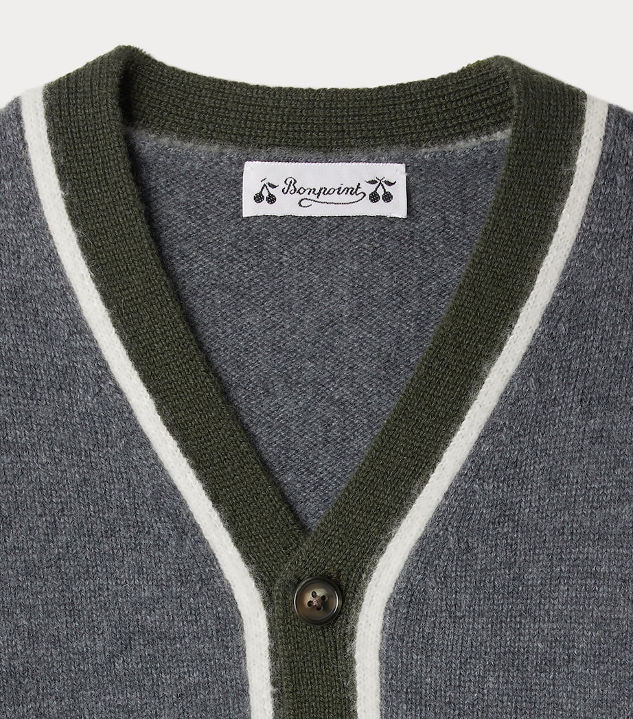 Cashmere Garfield Cardigan (4-8 Years) RA GRIS CHINE F Image 3