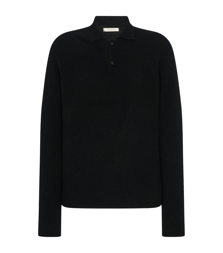 Tiger Cashmere Polo Shirt BLACK Image 1