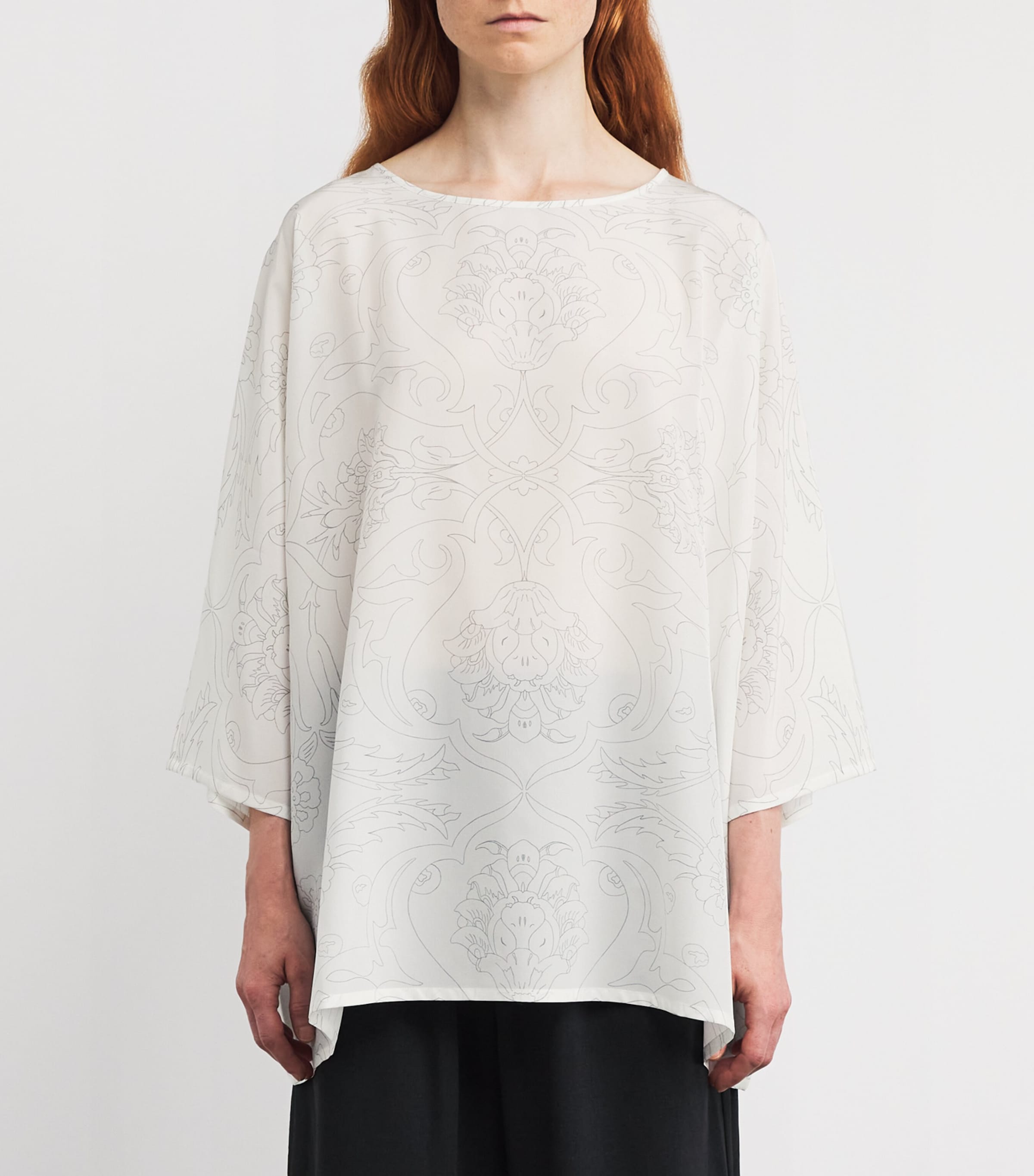 Silk Boat-Neck Top PENCIL Image 3