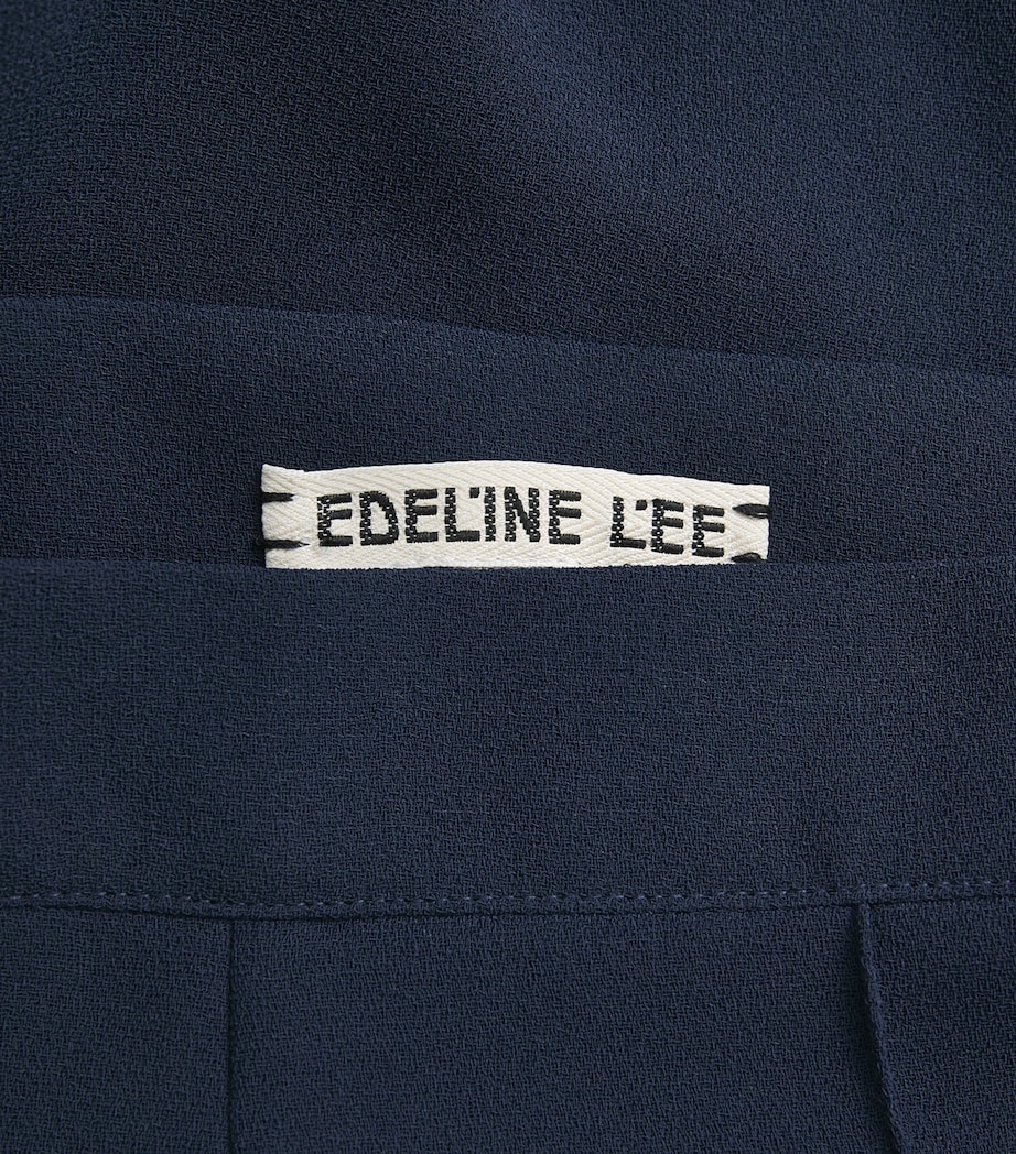 Edeline Lee Womens Pleated Averill Slim Trousers Nav/navy Image 6