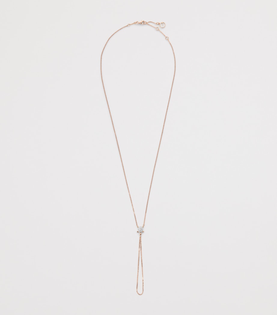 Rose Gold and Blue Diamond Seahorse Necklace BLUE Image 3