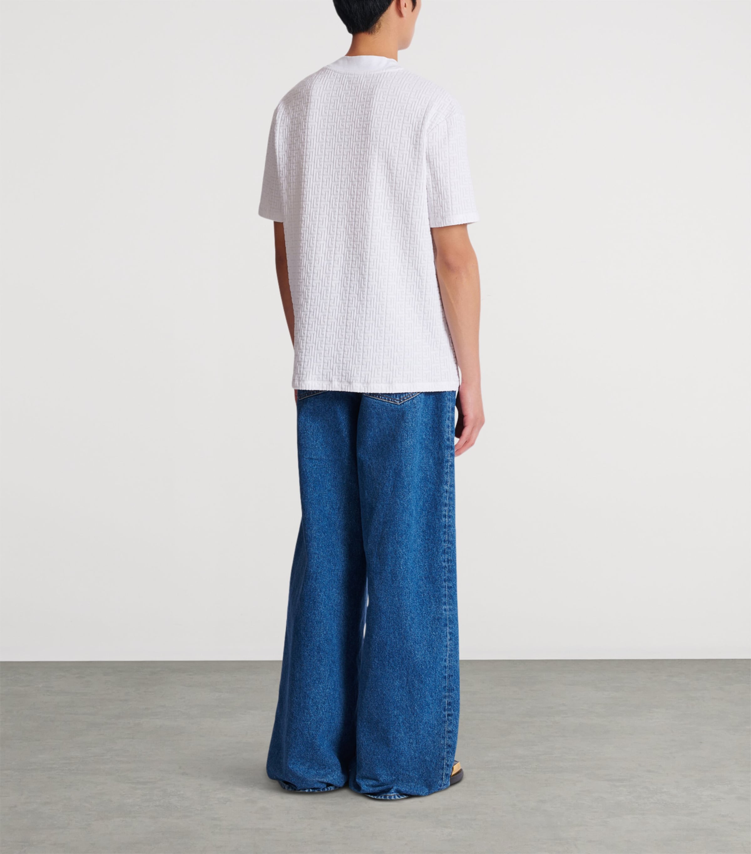 Cotton-Blend Monogram T-Shirt 0FA BLANC Image 7