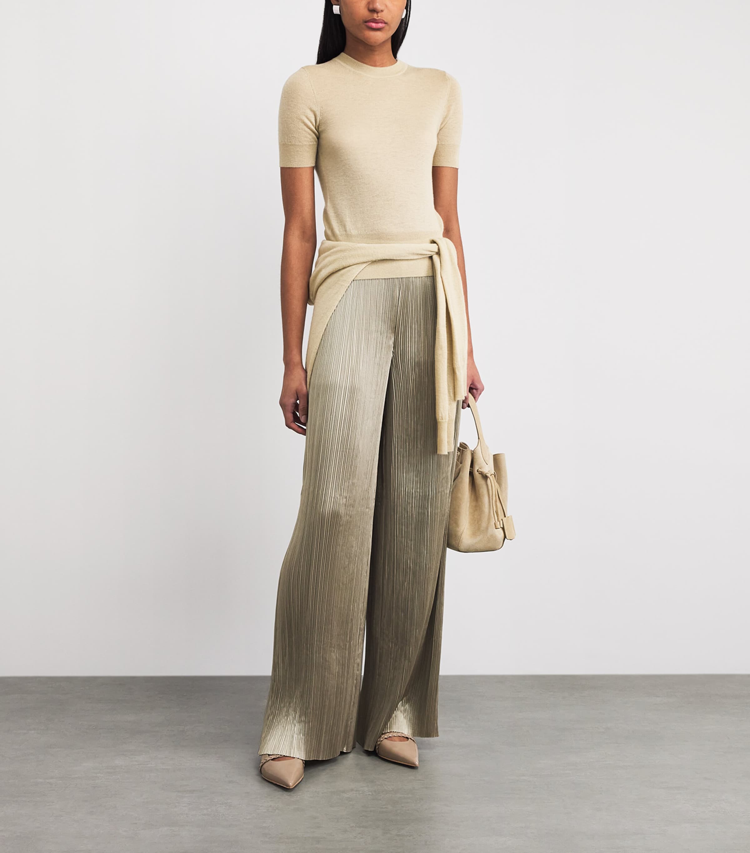Joseph Womens Cashmere Cashair T-Shirt Powder Image 2