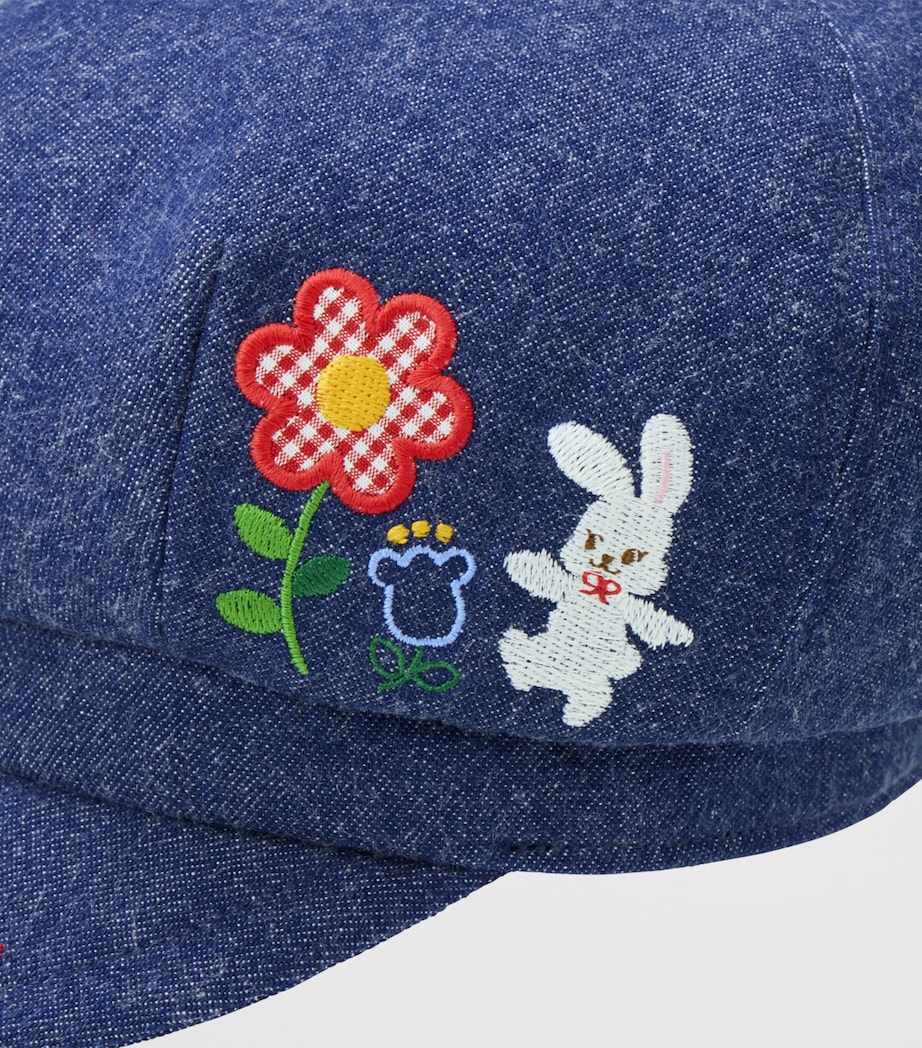 Denim Embroidered Cap 3 Image 5