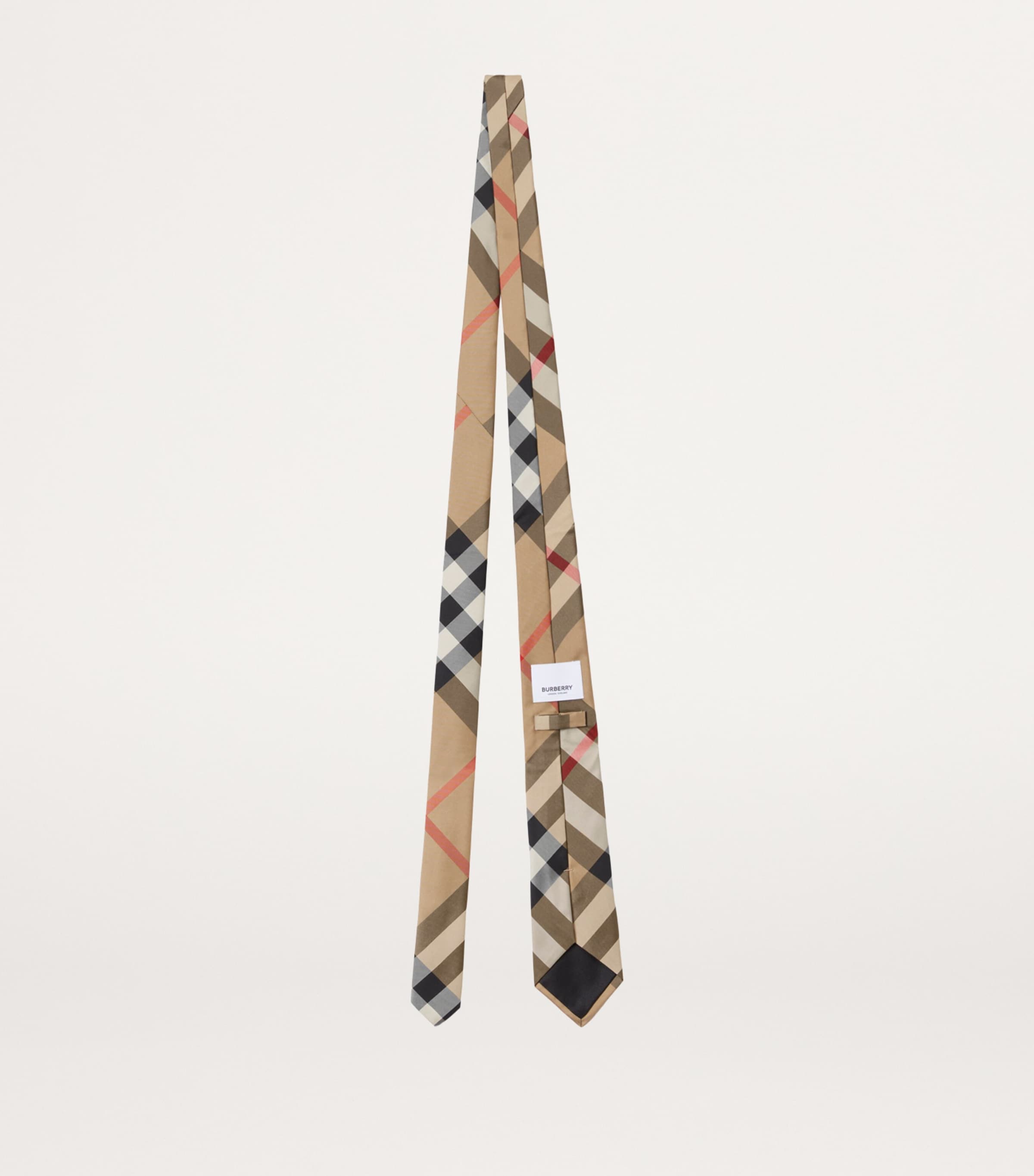 Silk Check Tie ARCHIVE BEIGE Image 3