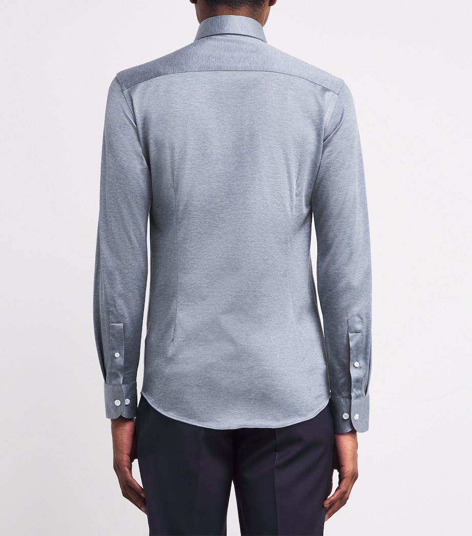 Cotton Slim-Fit Shirt 26 DARK BLUE Image 4