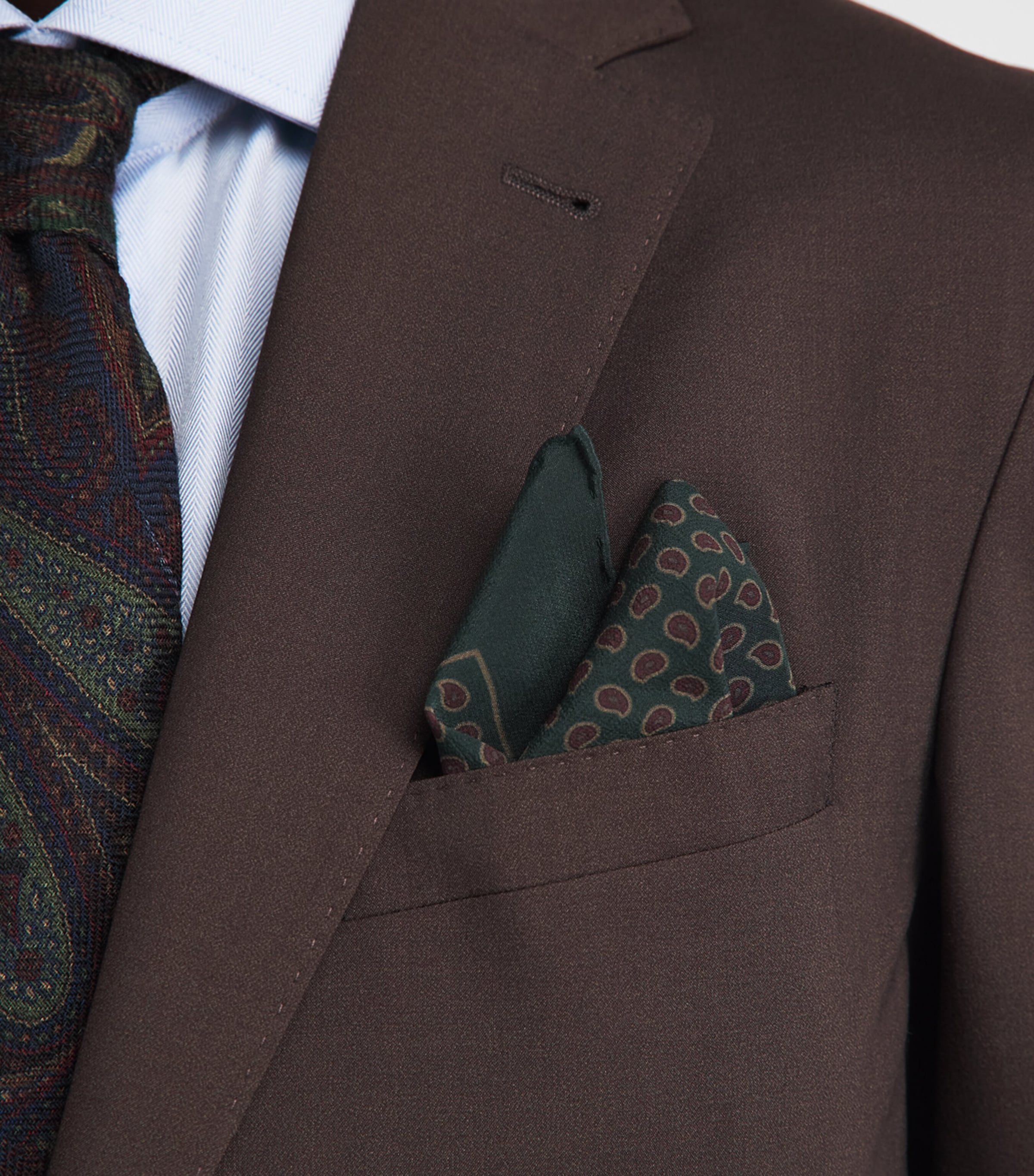 Ralph Lauren Purple Label Silk Pocket Square Ivy Green Image 2