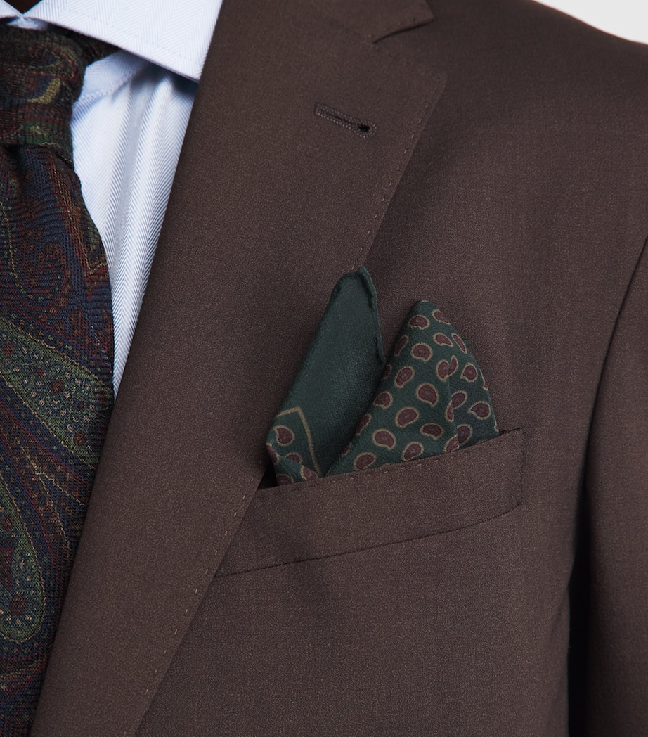 Ralph Lauren Purple Label Silk Pocket Square Ivy Green Image 2