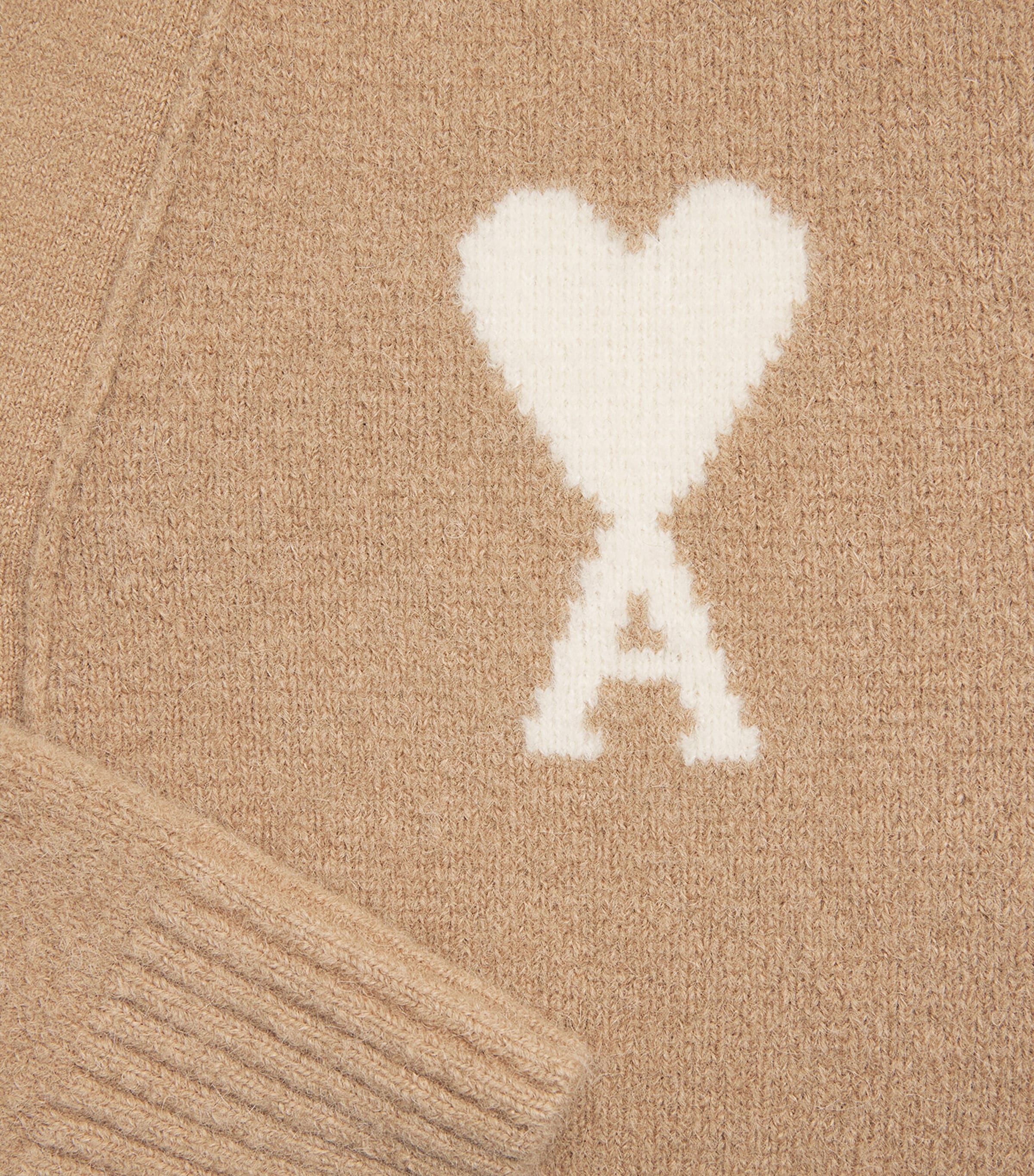 AMI Paris Mens Ami de Coeur Cardigan Bge Mastic/ecru Image 6