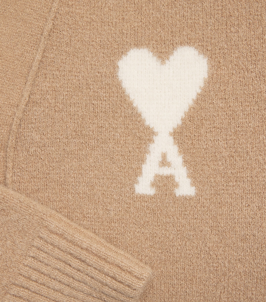 AMI Paris Mens Ami de Coeur Cardigan Bge Mastic/ecru Image 6