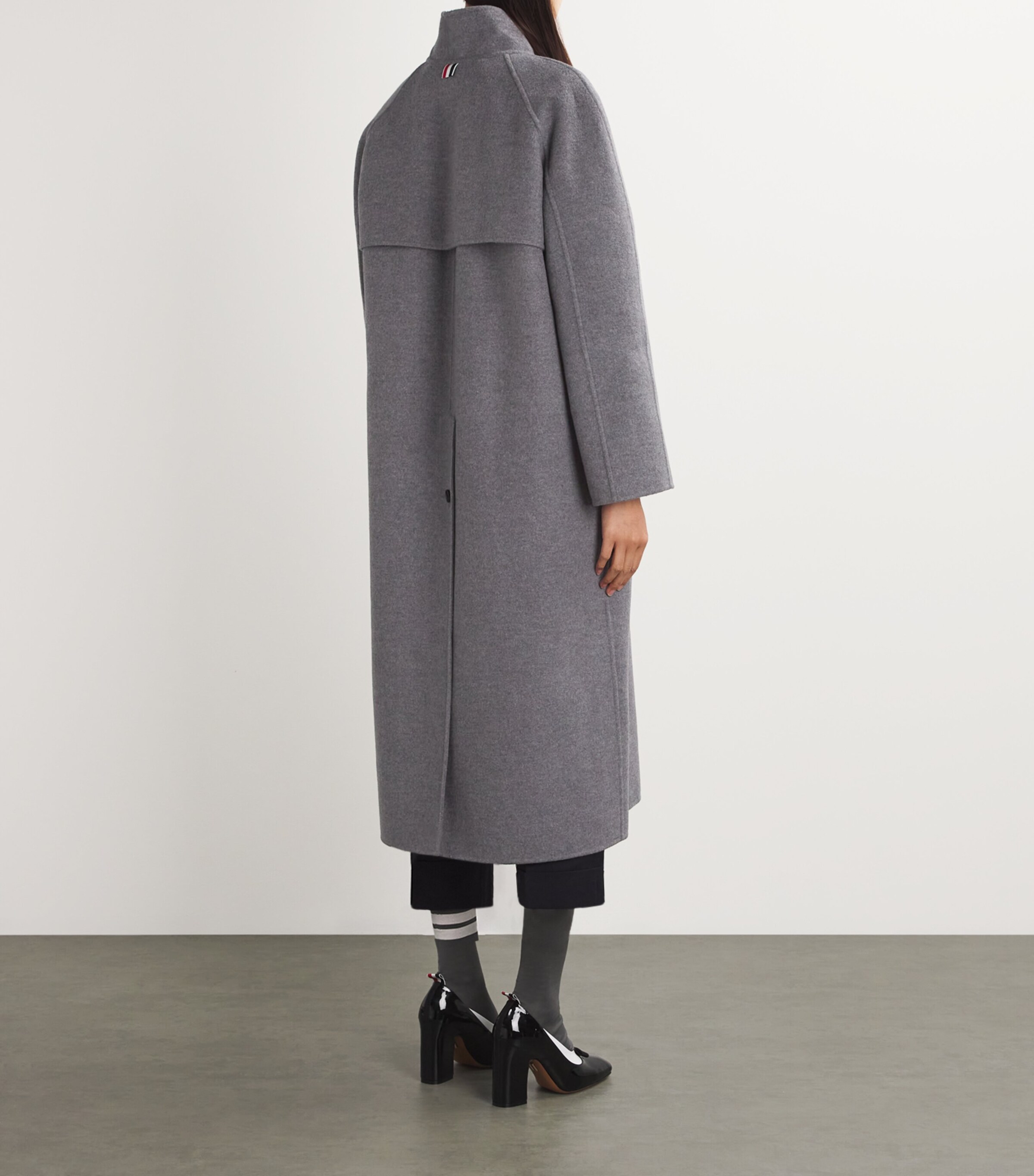 Wool-Cashmere High-Neck Overcoat MED GREY Image 4