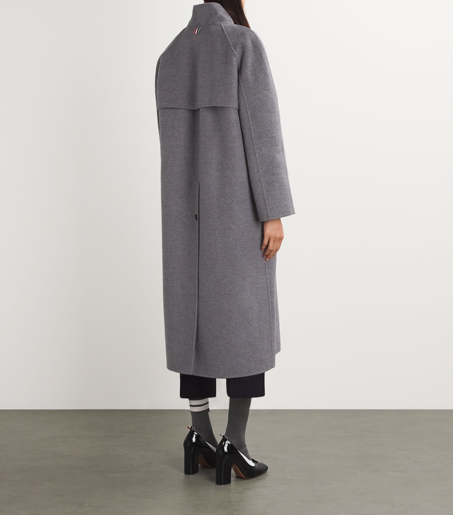 Wool-Cashmere High-Neck Overcoat MED GREY Image 4