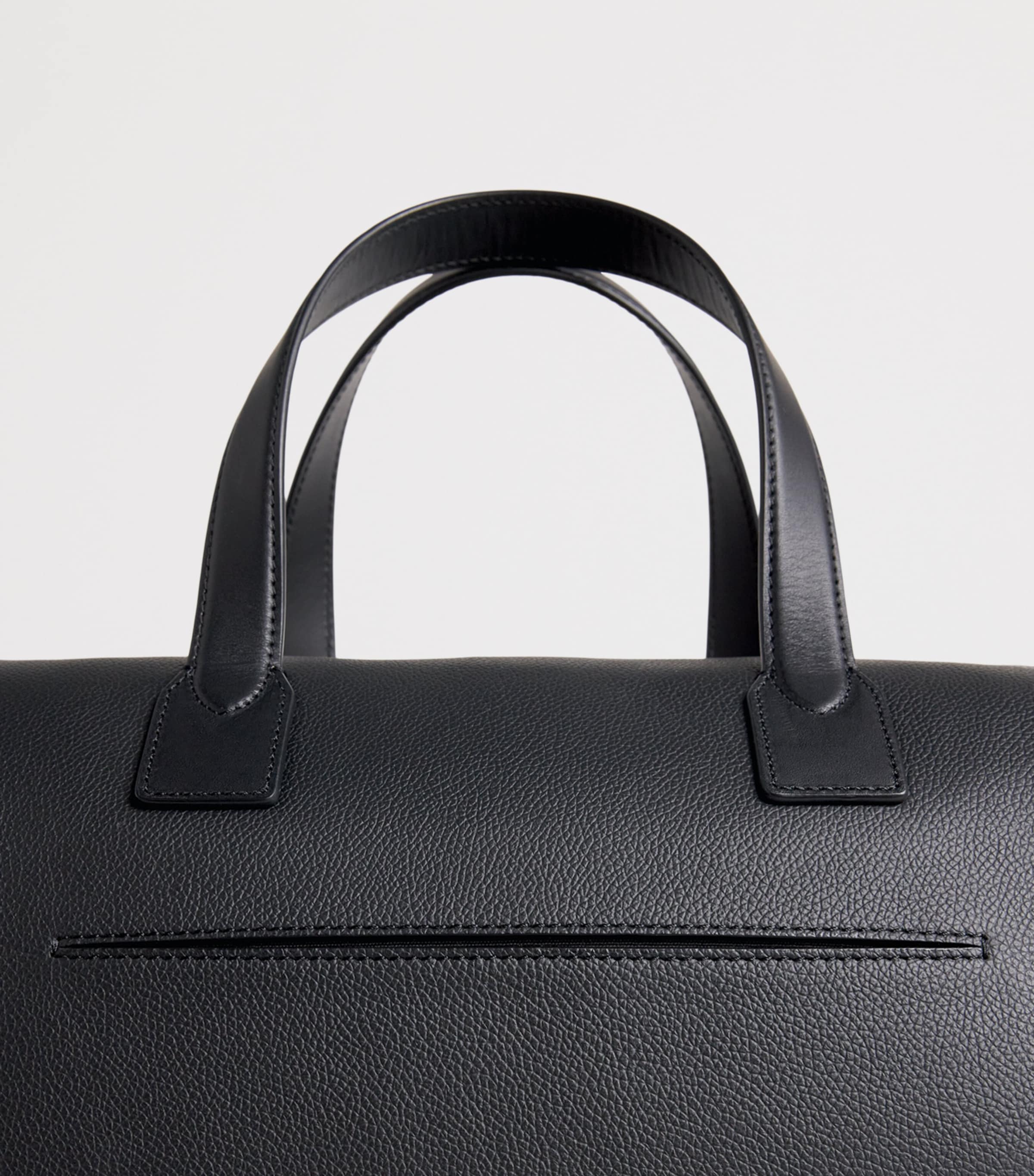 Leather Signature Stripe Holdall BLACK Image 6