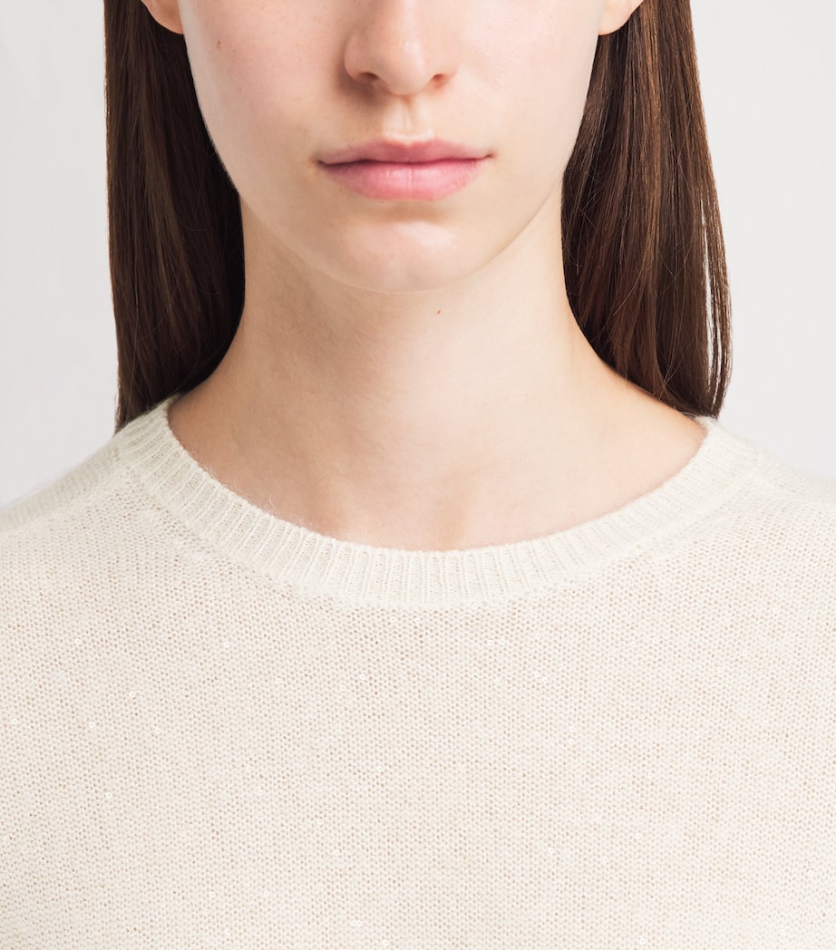 Fabiana Filippi Womens Sequin-Embellished Sweater Bianco Image 3