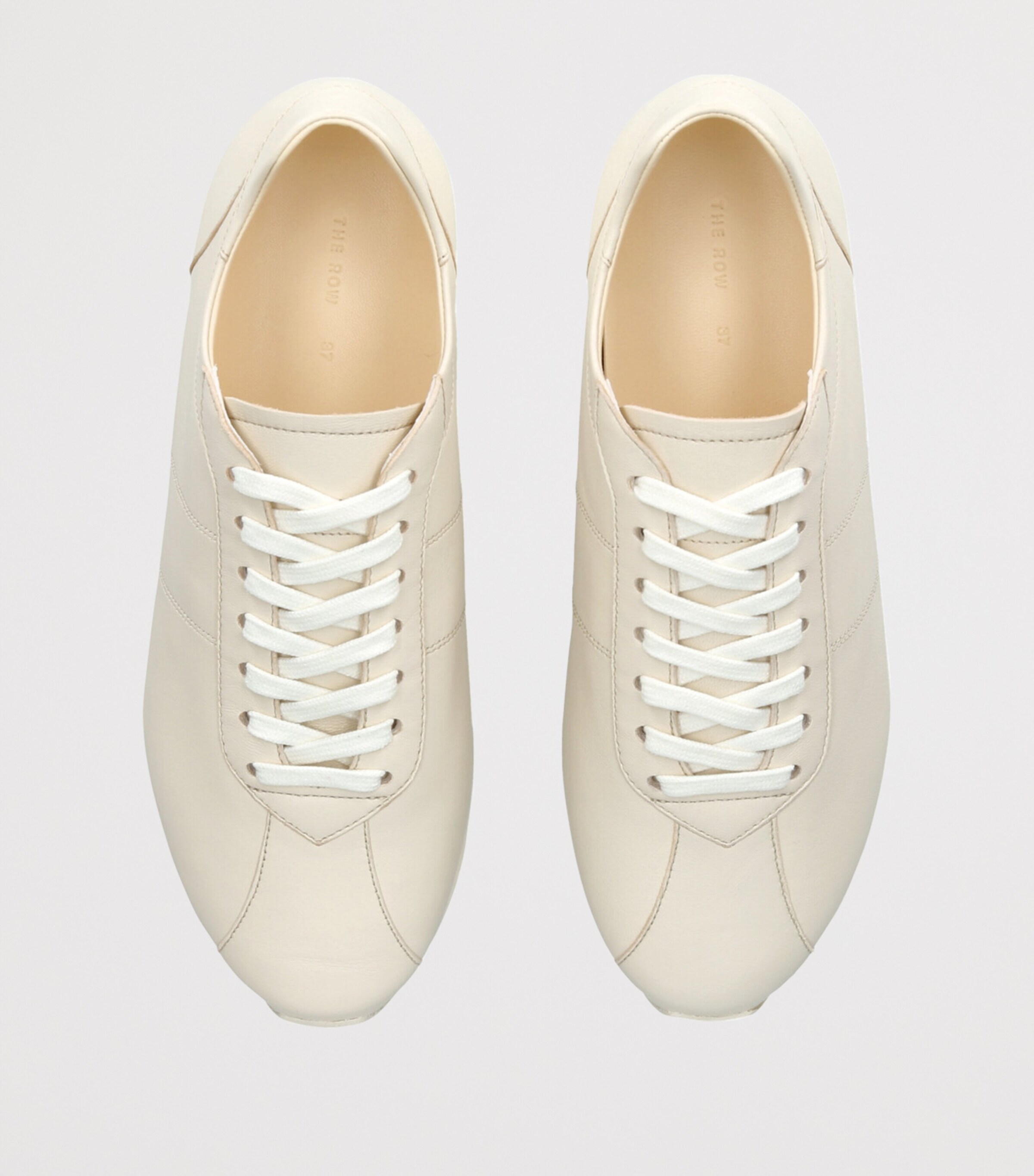 The Row Mica Leather Slip-On Sneakers Cream Image 6