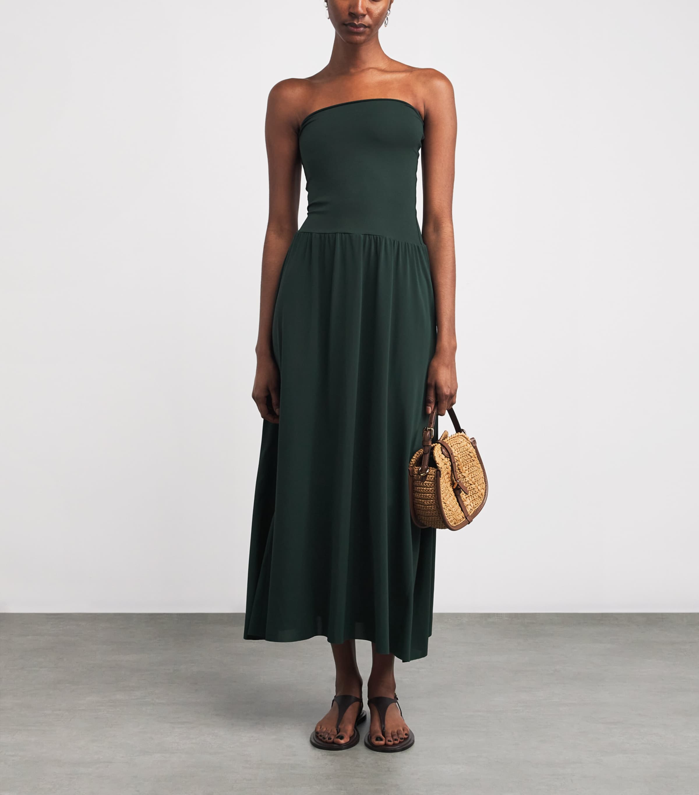 Crepe Jersey Oda Maxi Dress SCARABEE (01548) Image 2