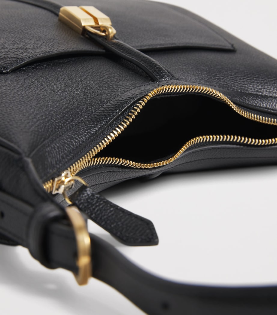 Small Leather Siena Shoulder Bag BLACK Image 4