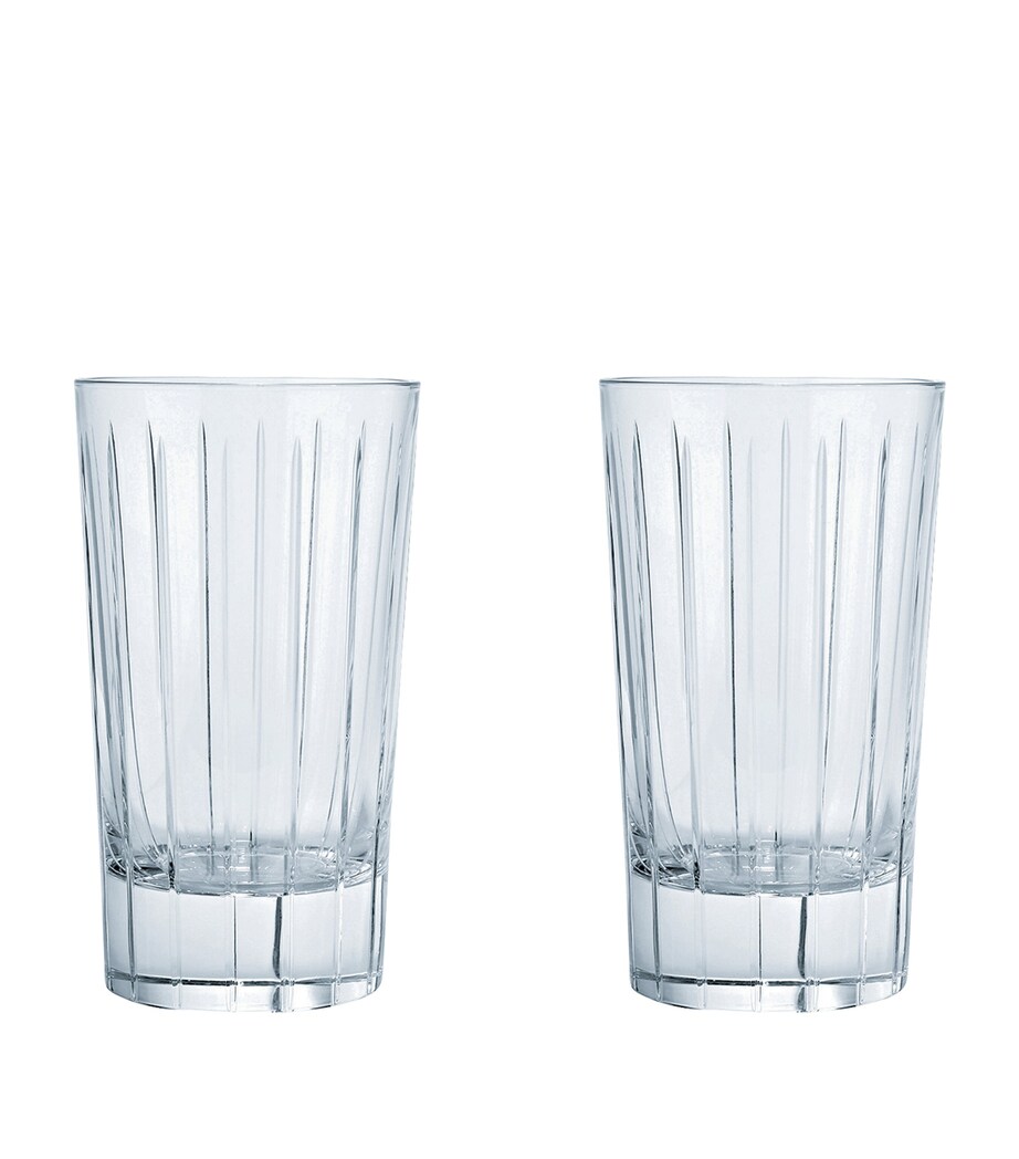 Set of 2 Iriana Crystal Highball Glasses (270ml) SILVER Image 1