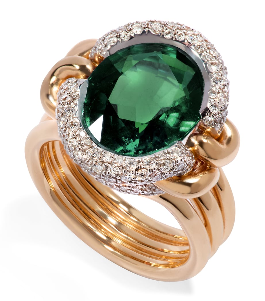 Annoushka Yellow Gold, Diamond and Tourmaline Cocktail Ring (Size N) Yellow Gold Image 1