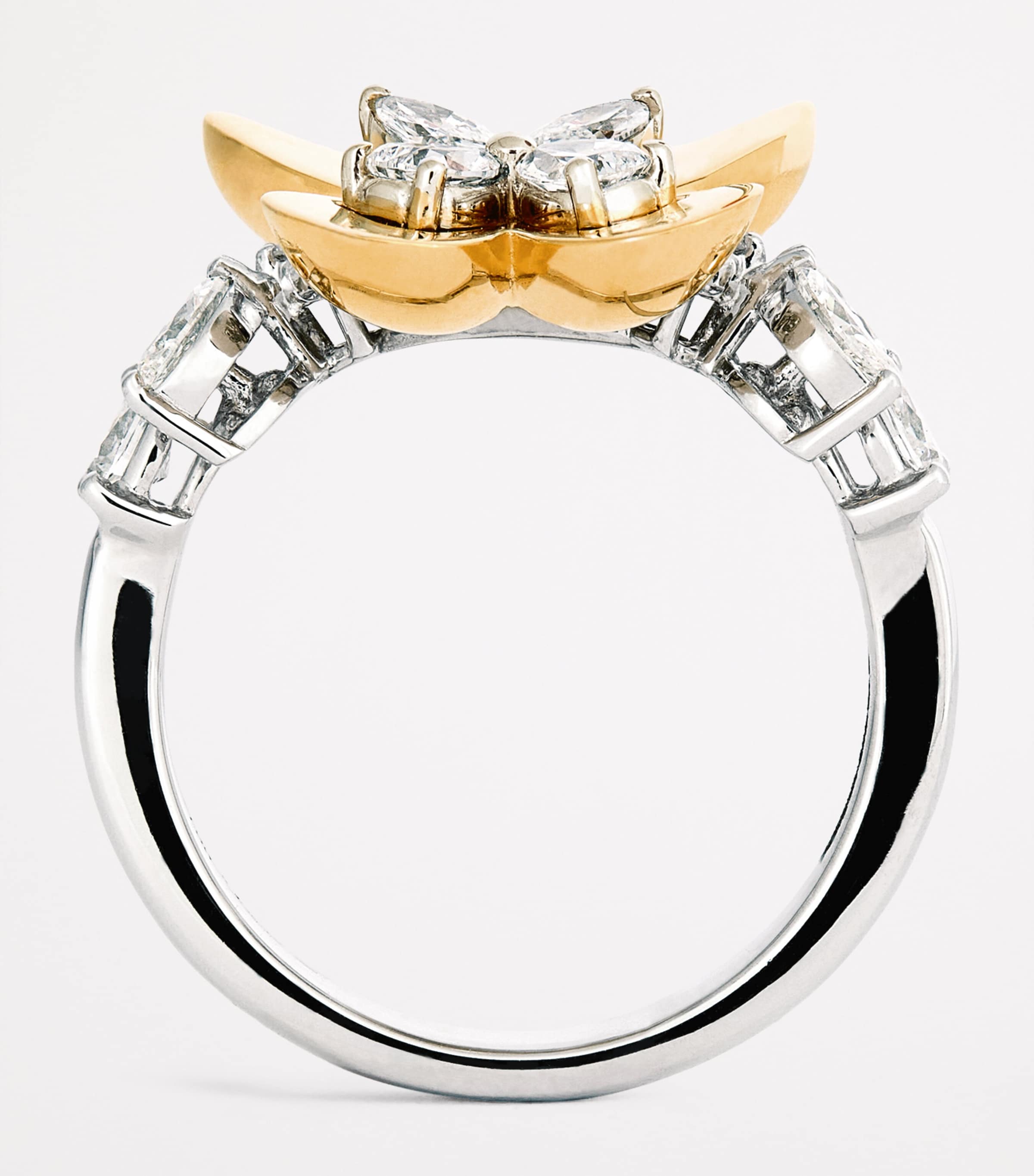 Yellow Gold and Diamond Butterfly Ring YELLOW GOLD Image 3