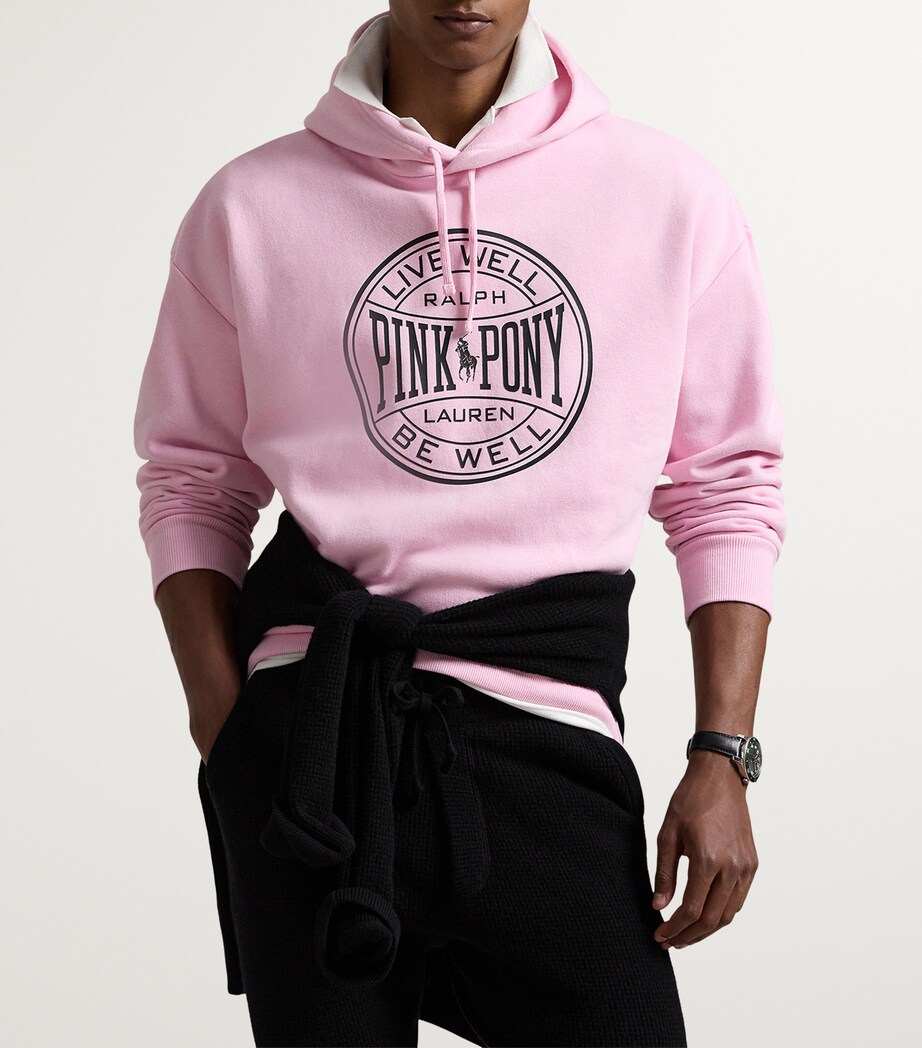 Polo Ralph Lauren Mens Pink Pony Hoodie Pink Image 3
