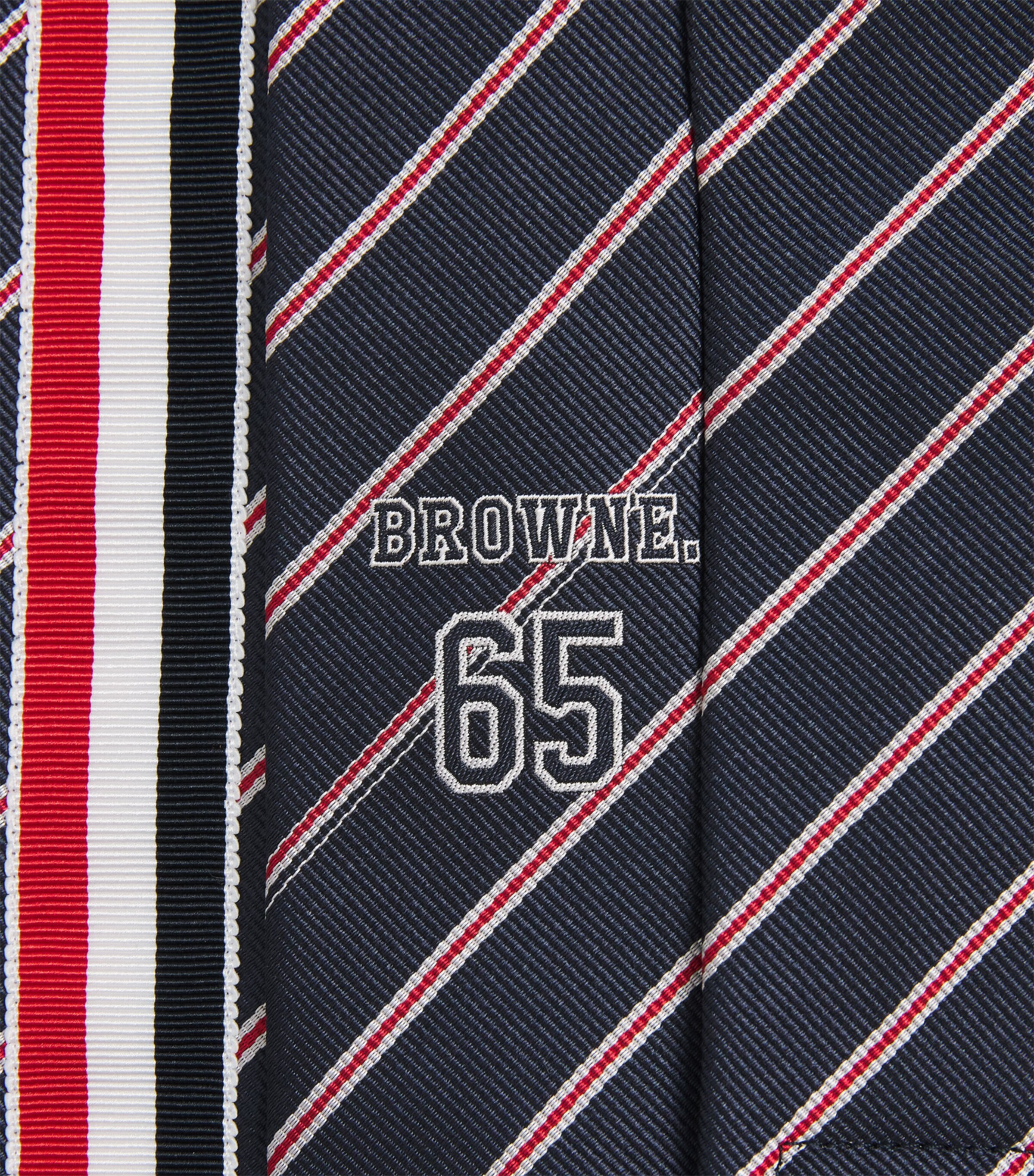 Thom Browne Silk Browne 65 Tie Navy Image 4