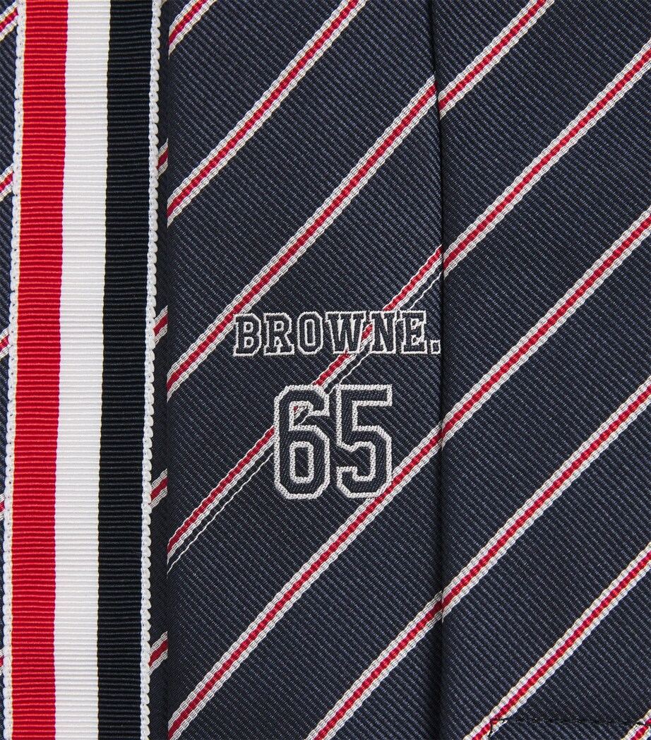 Thom Browne Silk Browne 65 Tie Navy Image 4