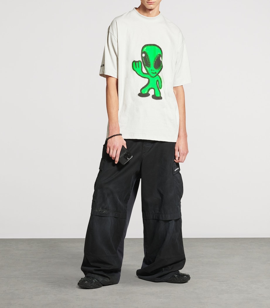Oversized Cotton Alien T-Shirt 9012 Image 4