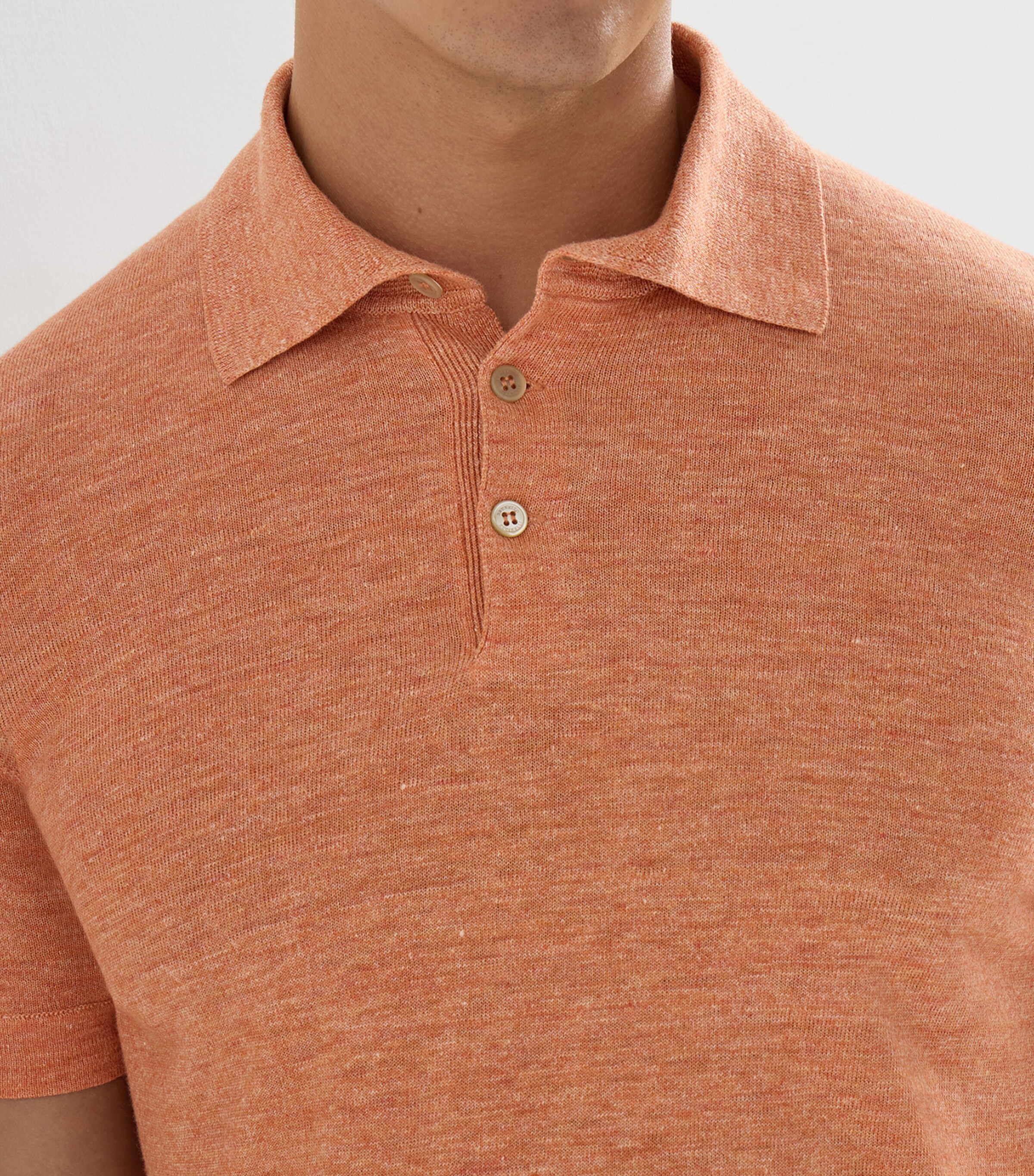 Brunello Cucinelli Mens Linen-Cotton Polo Sweater Image 6