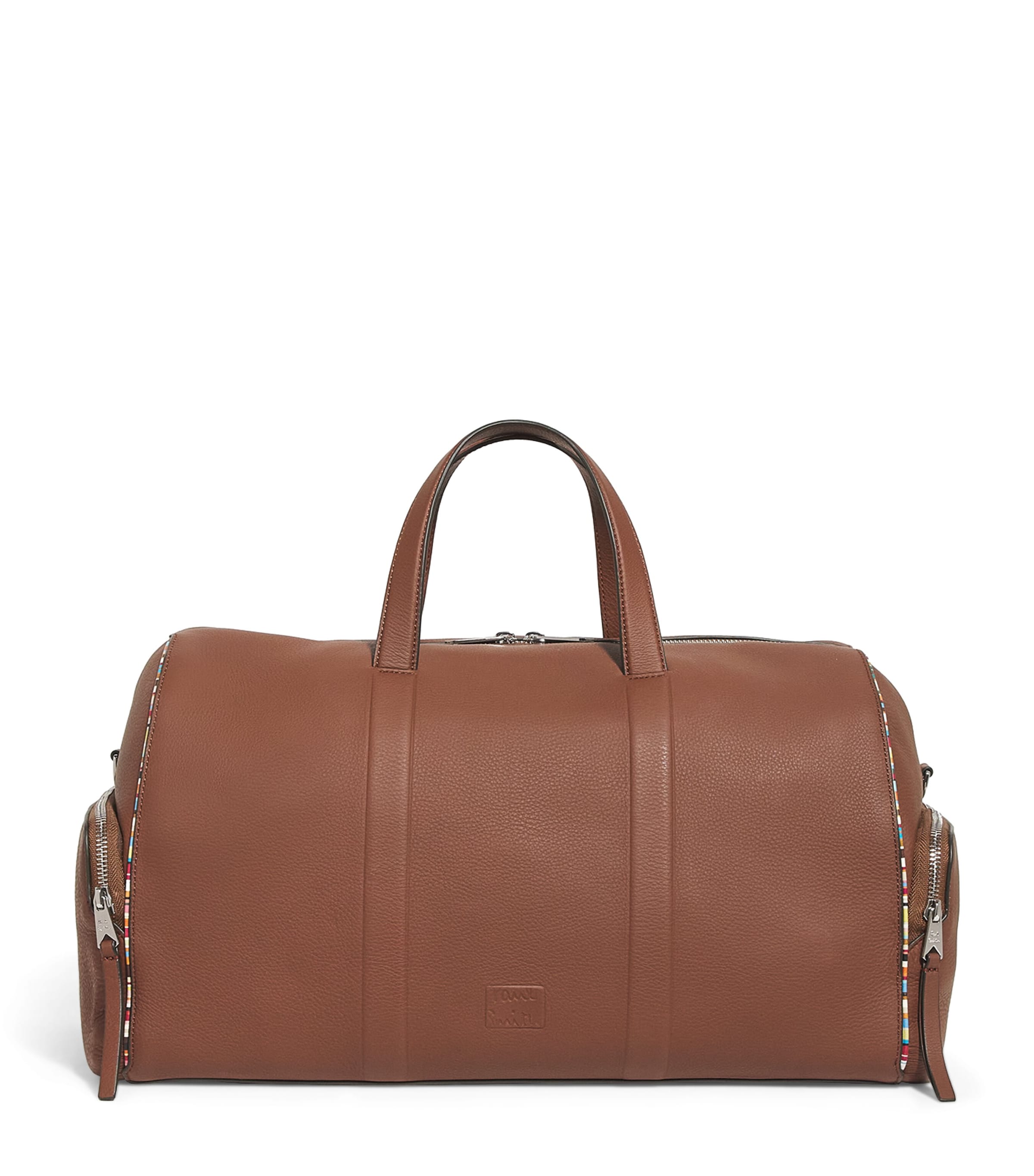 Paul Smith Leather Detachable Strap Holdall In Brown