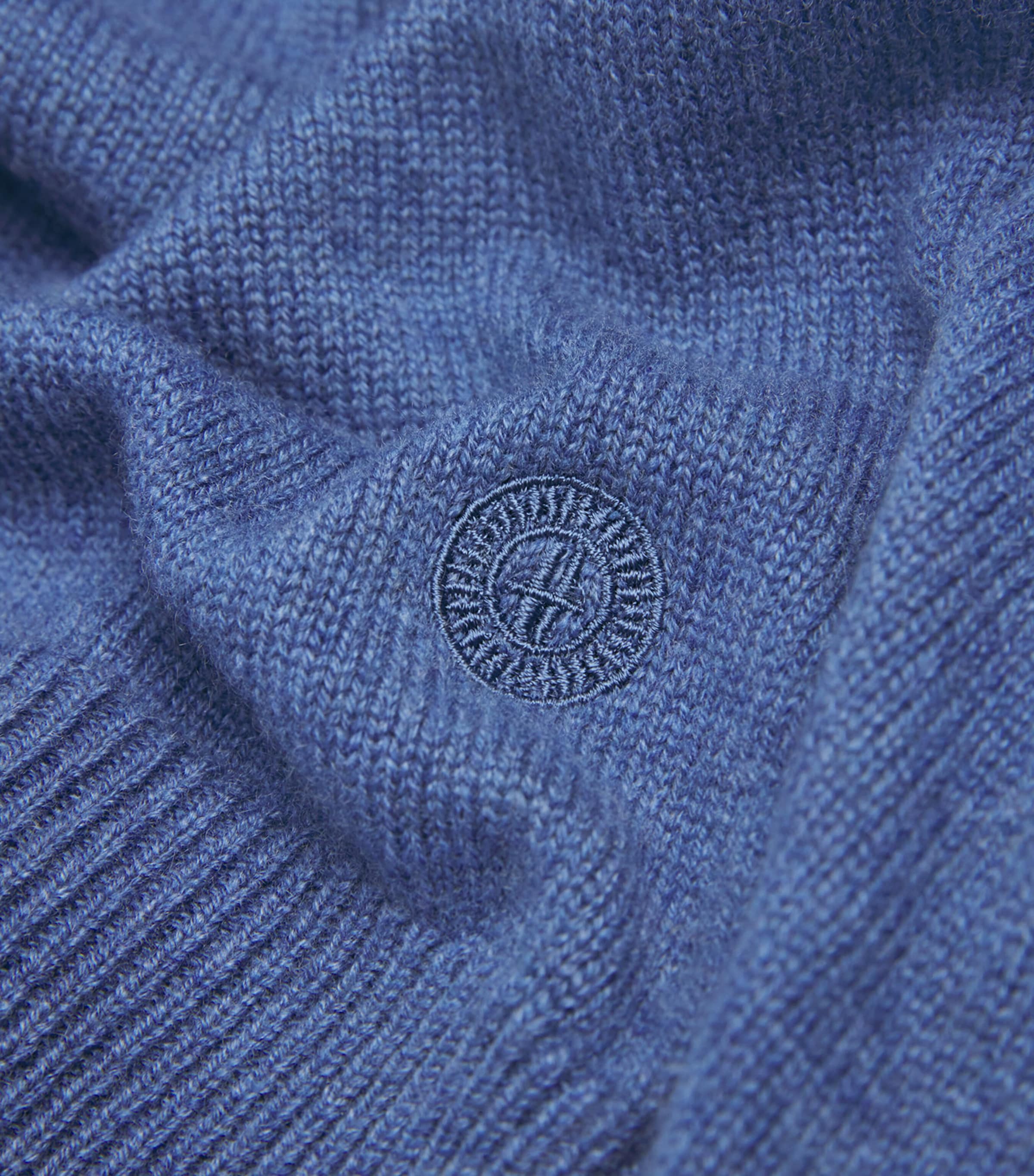 Harrods Mens Cashmere Hoodie Soft Denim Image 5