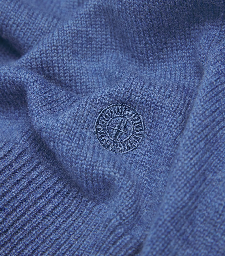 Harrods Mens Cashmere Hoodie Soft Denim Image 5