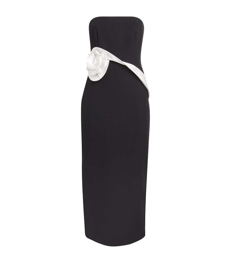 Roland Mouret Womens Flower Appliqué Midi Dress Black Image 1