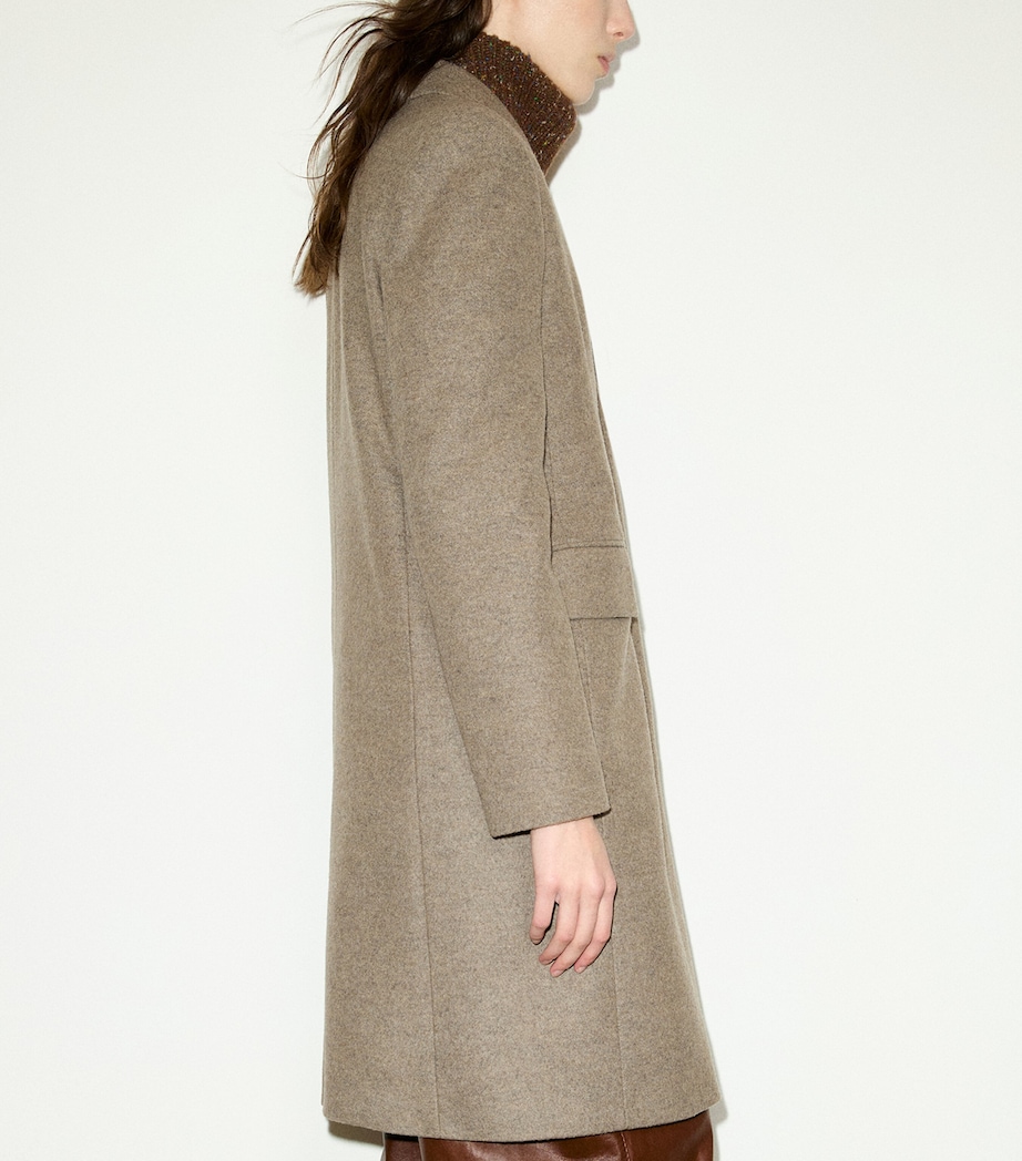 MAX&Co. Womens Virgin Wool-Blend Coat Melange Grey Image 5