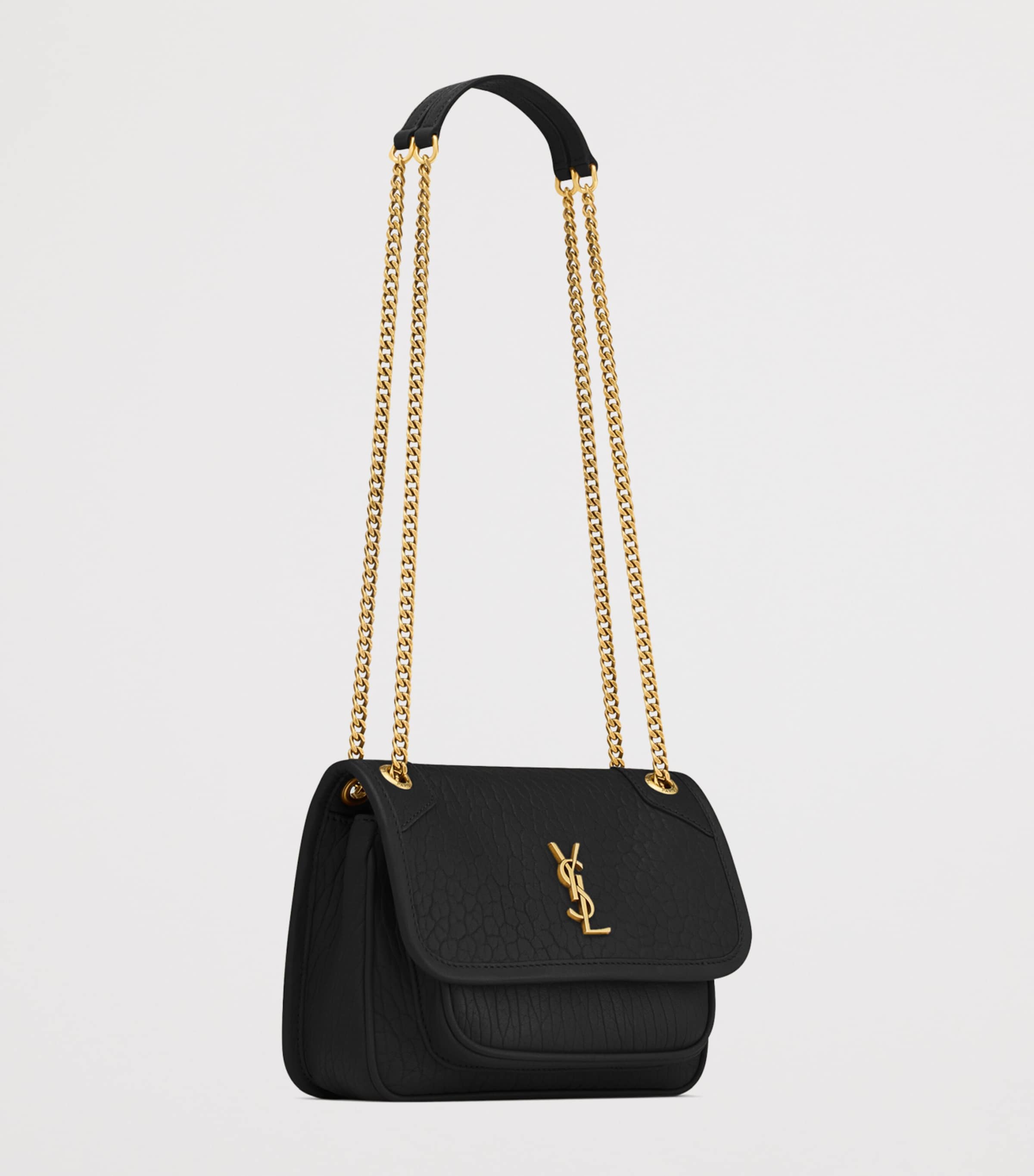 ショルダーバッグ・ポシェット SAINT LAURENT BLACK LEATHER NIKKI SHOULDER BAG Saint Laurent Mini Leather Niki Shoulder Bag | Harrods US
