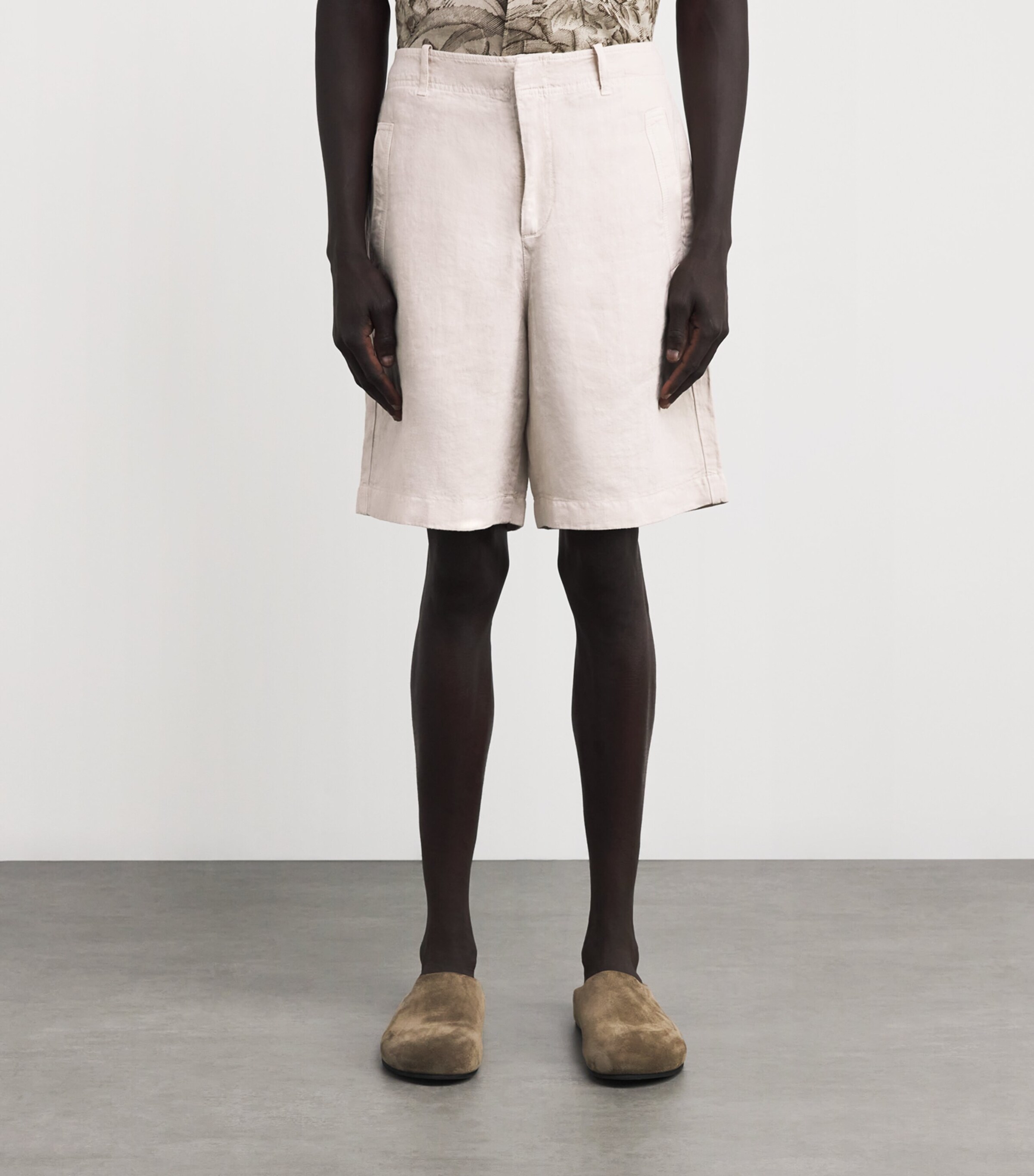Linen Utility Bermuda Shorts SABBIA Image 3