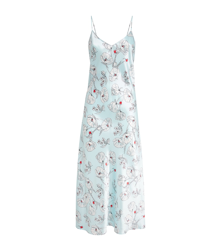 Olivia von Halle Womens Silk Floral Garbo Slip Dress Serafina Image 1