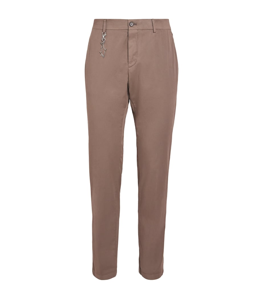 Cotton-Silk-Blend Straight Chinos 090 TAUPE Image 1