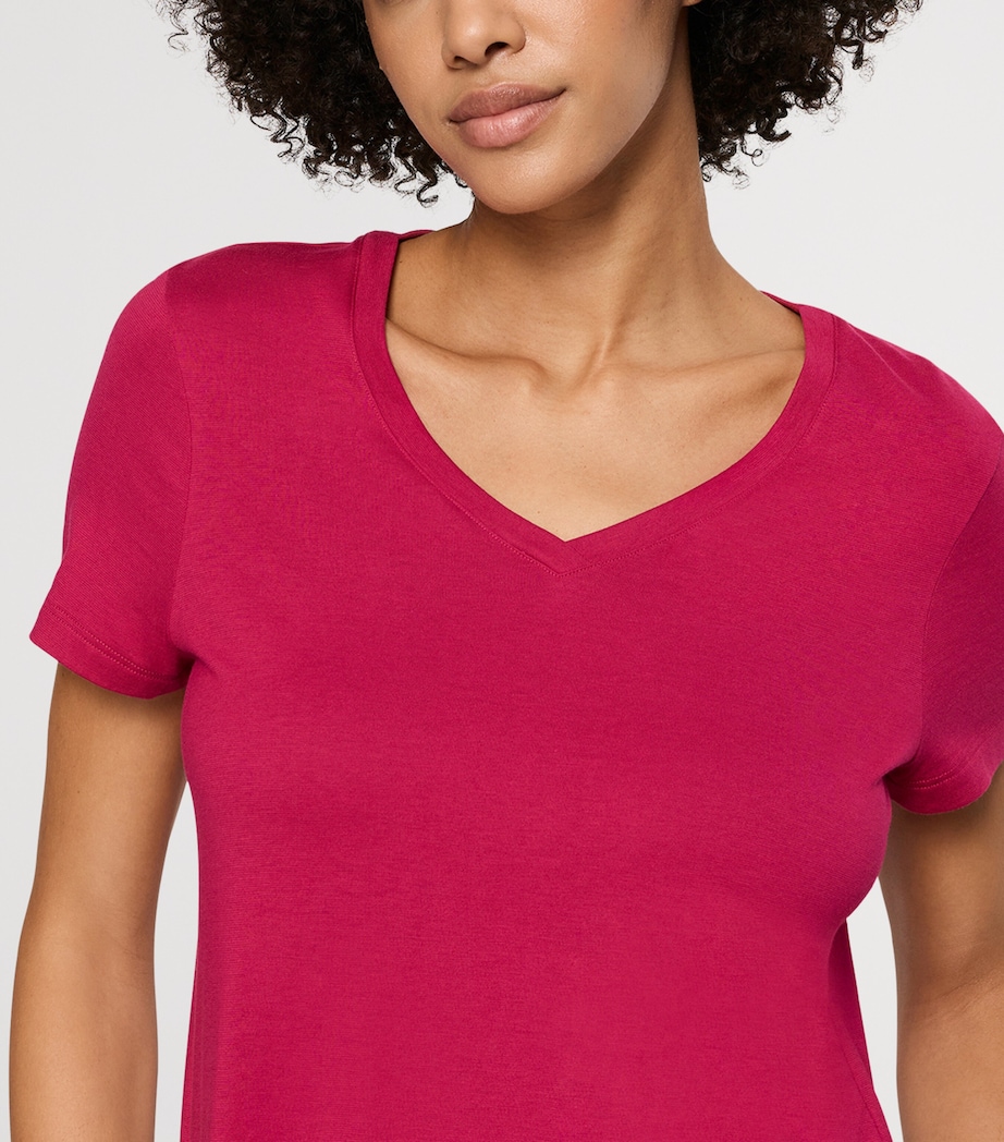 Hanro Womens Stretch-Cotton Sleep & Lounge T-Shirt Light Sangria Image 6