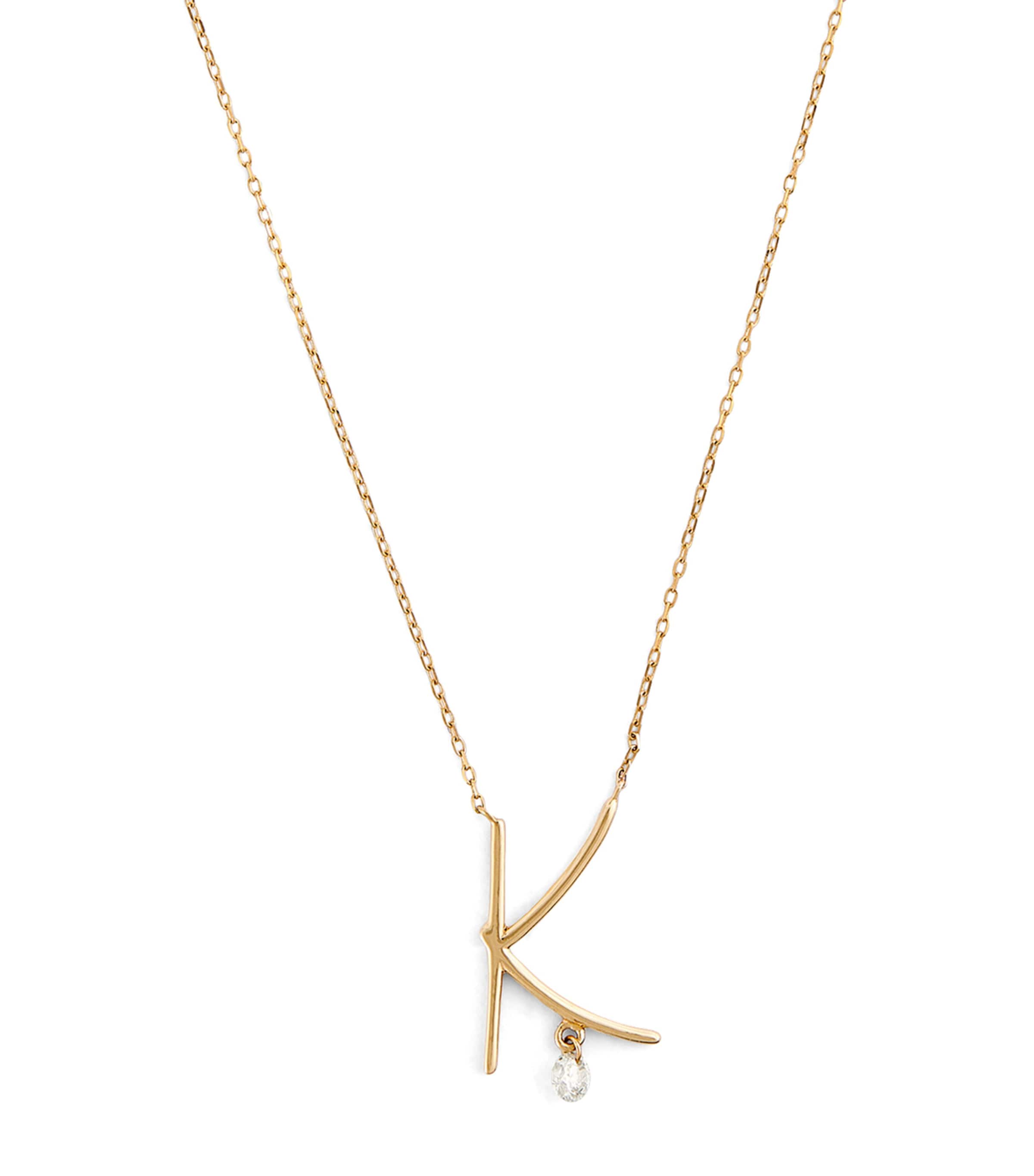 Persée Yellow Gold And Diamond Alphabet Necklace