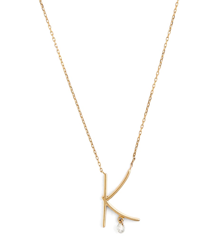 Yellow Gold and Diamond Alphabet Necklace YELLOW GOLD Image 1