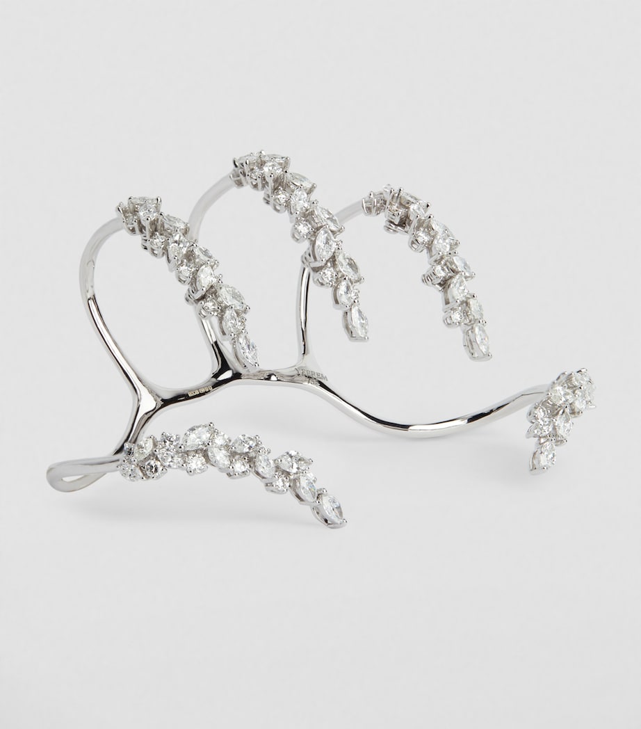 White Gold and Diamond Y-Conic Four-Finger Ring NO COLOUR Image 4