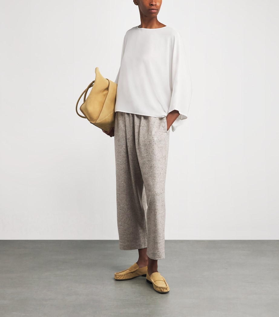 Wool Japanese Trousers STONE Image 2