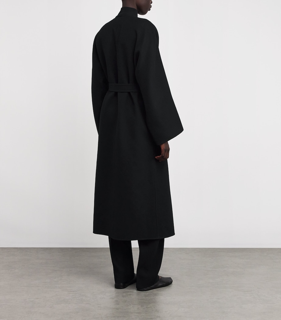 The Row Womens Nilsat Cashmere Coat Black Image 4