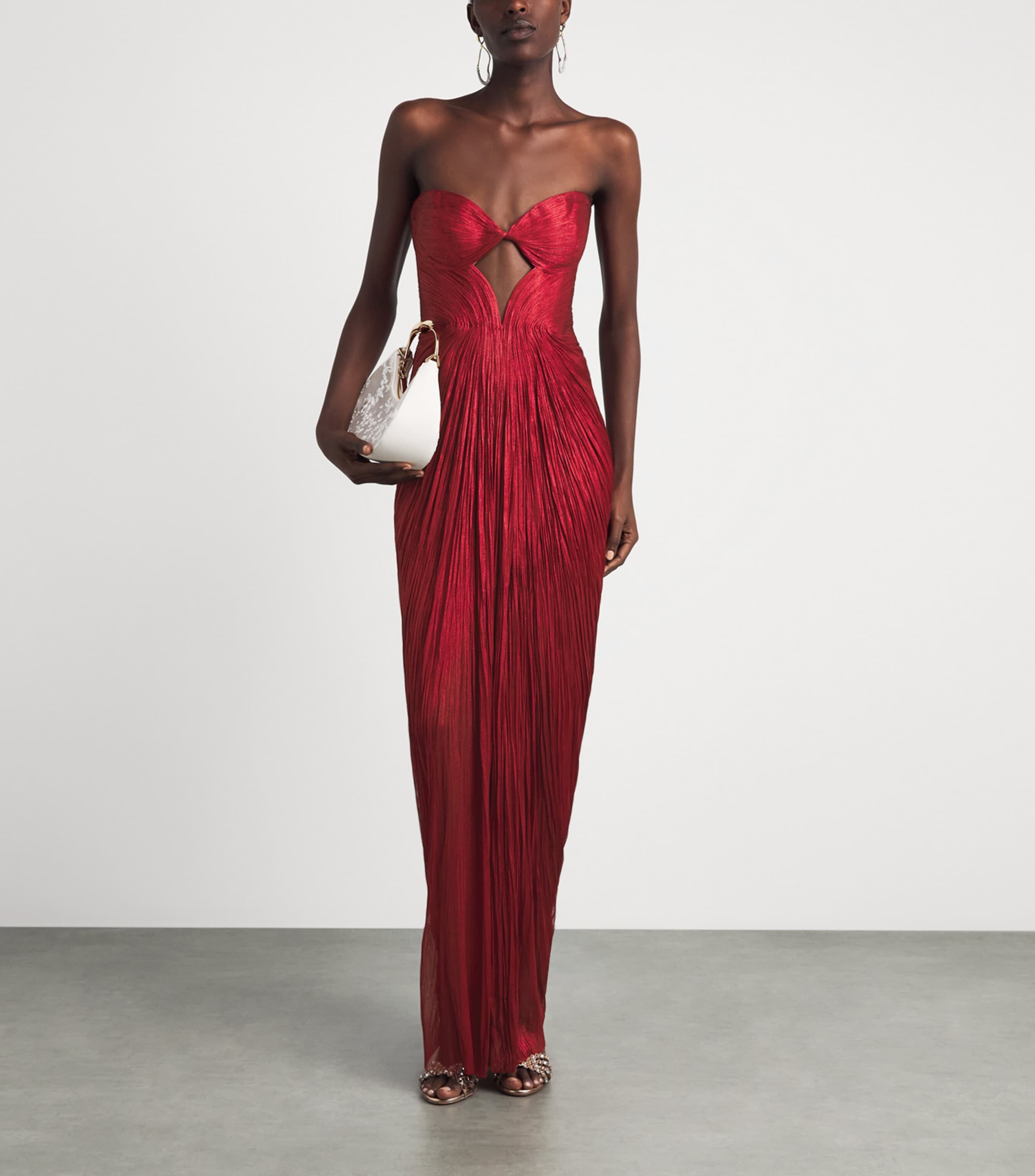 Maria Lucia Hohan Womens Silk Strapless Naima Gown Salsa Image 2